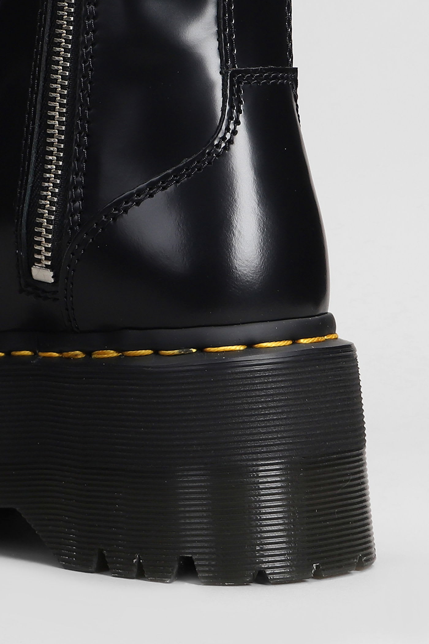 Dr. Martens Jadon Max Combat Boots In Black Leather In Multi