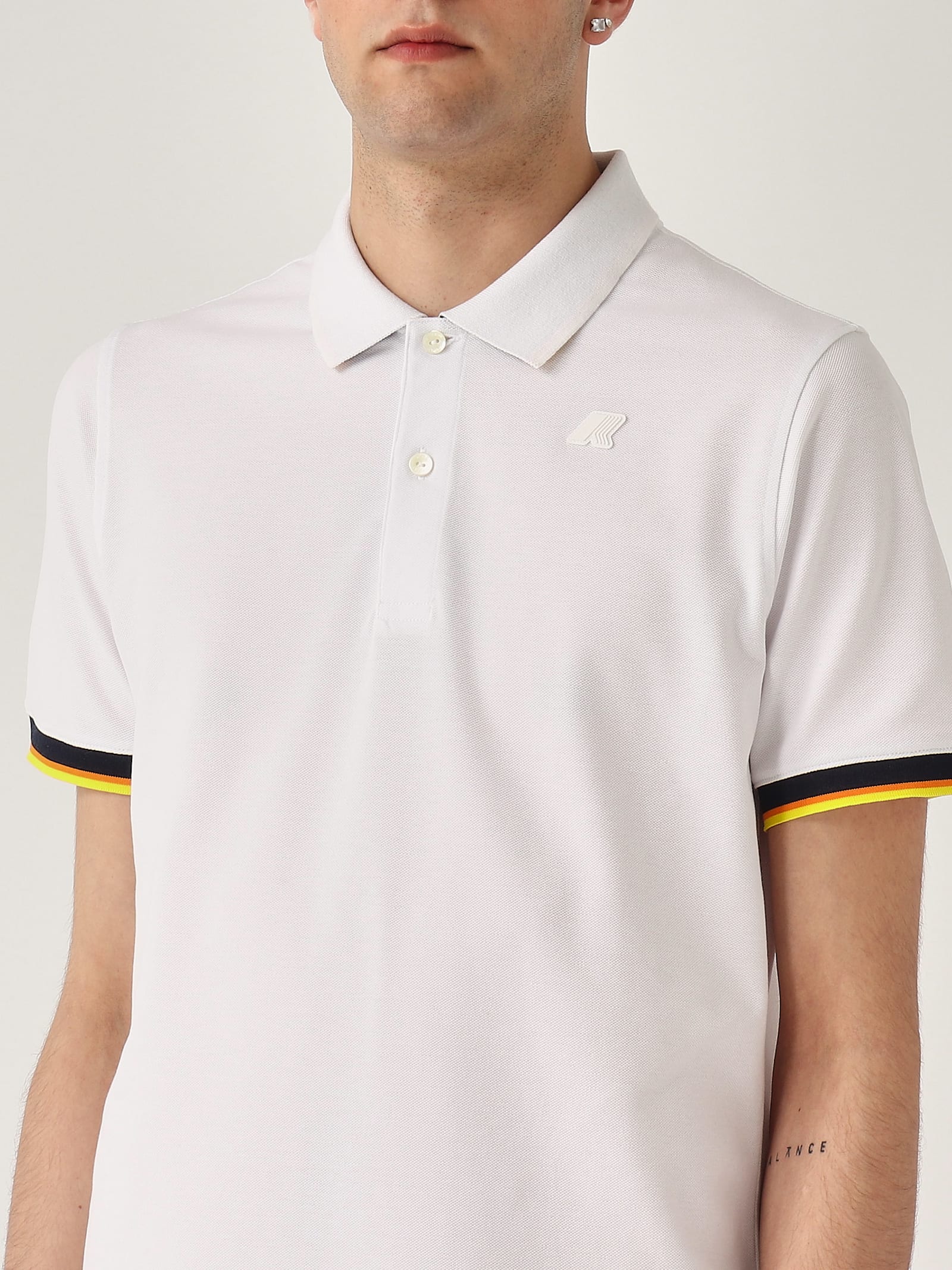 K-way Vincent Pique Sottocollo In Contrasto Polo In Yellow