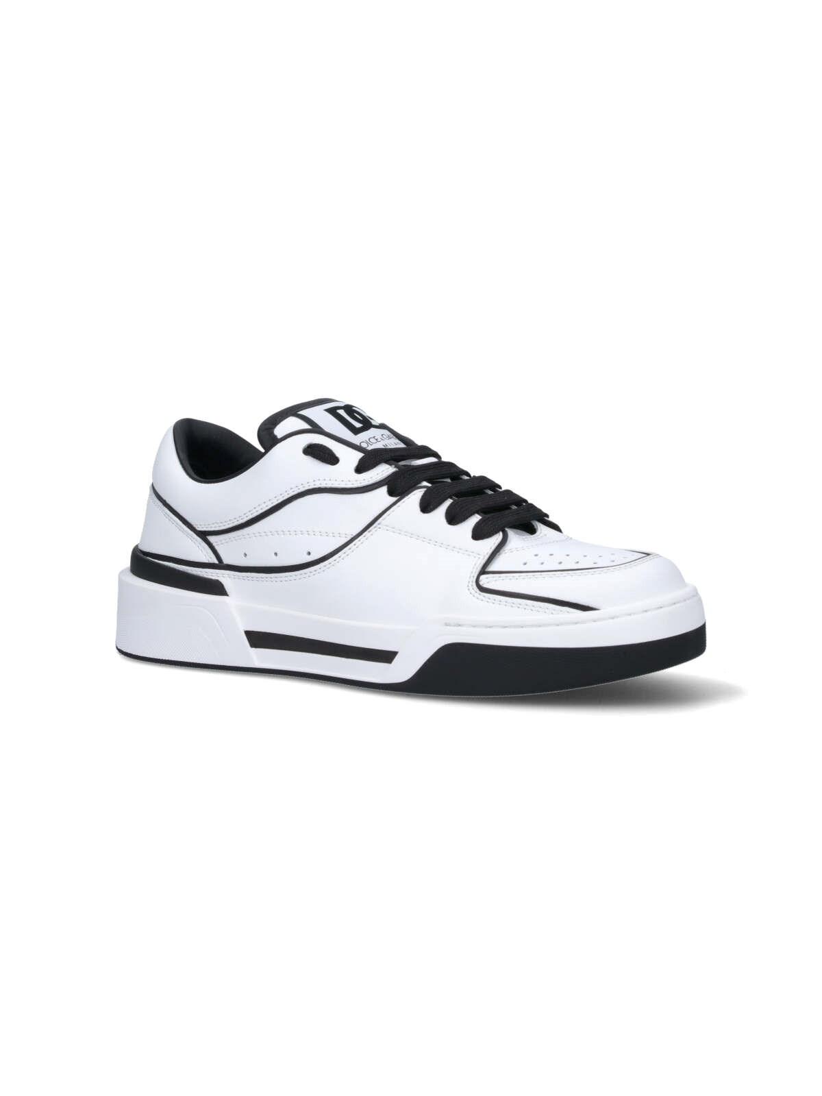 Shop Dolce & Gabbana New Roma Sneakers In Bianco Nero