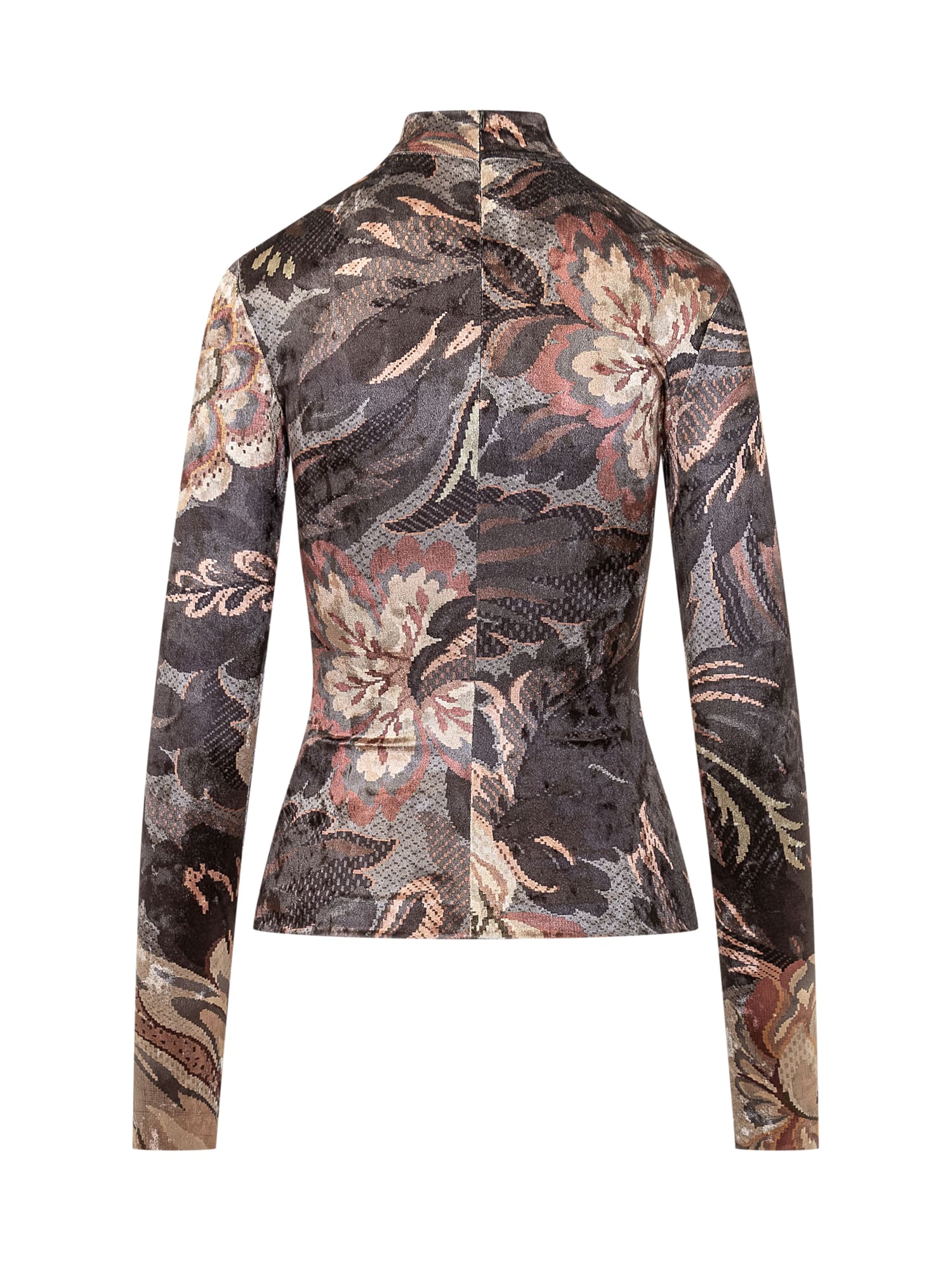 Shop Etro Long-sleeved Top In Grigio