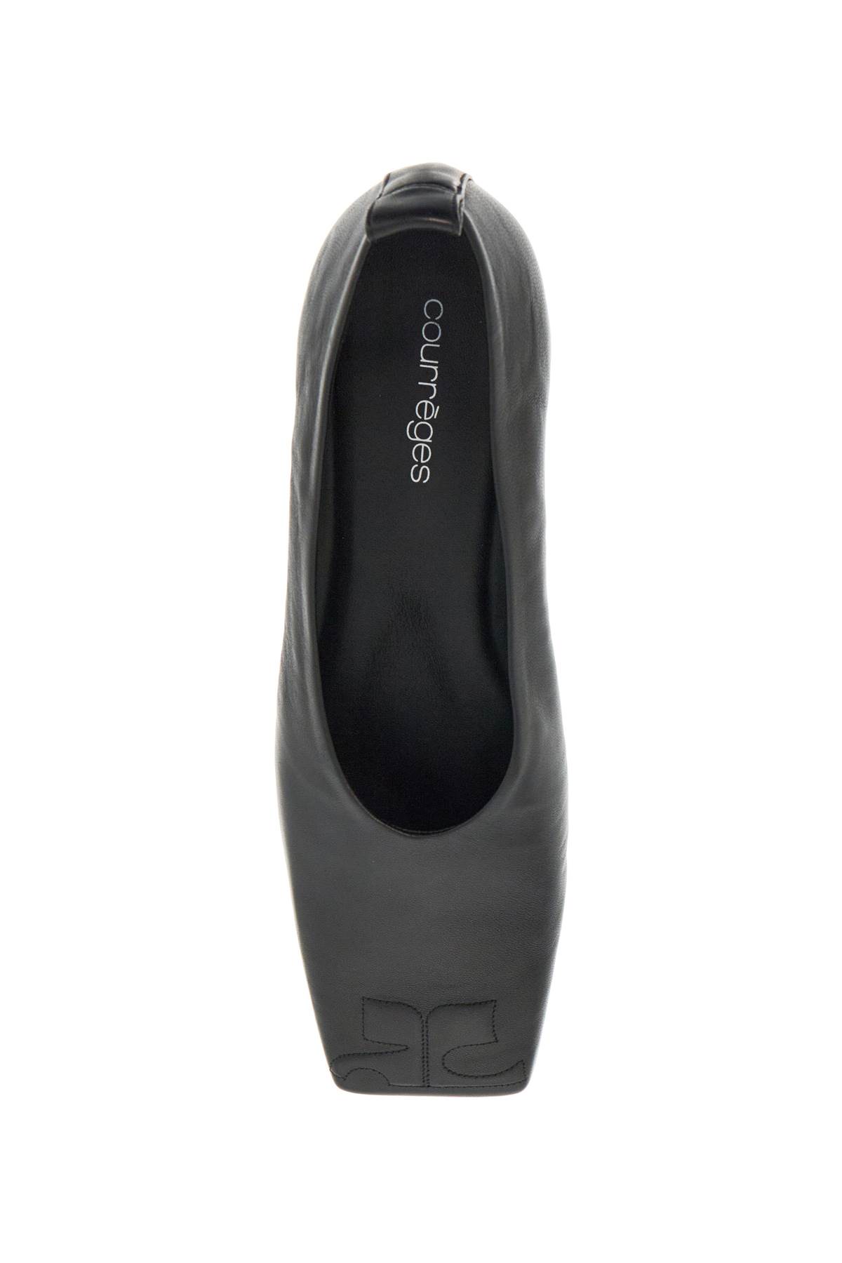 Shop Courrèges Ist Leather Ballet Flats In Black (black)