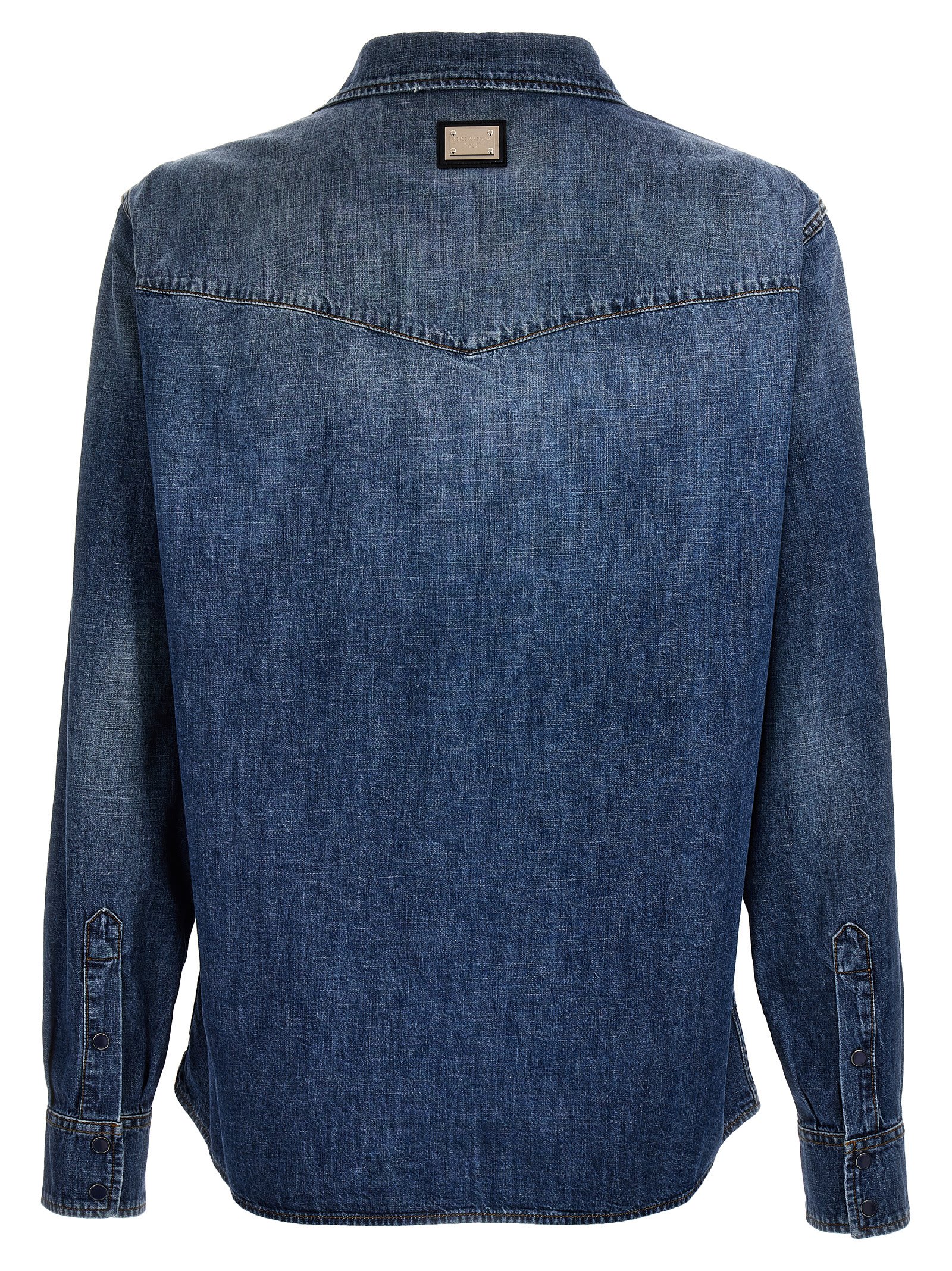 Shop Dolce & Gabbana Denim Shirt In Light Blue