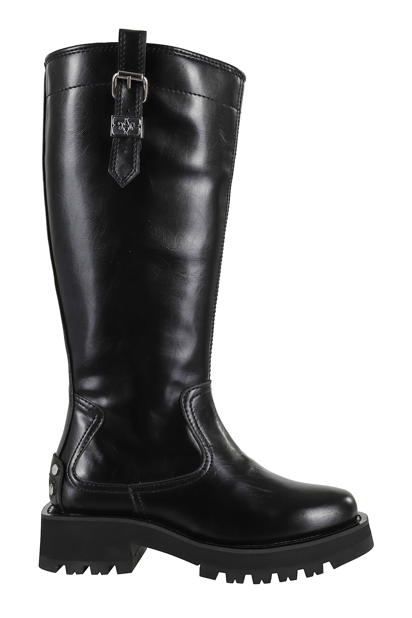Ganni Studs High Boot Crinkle