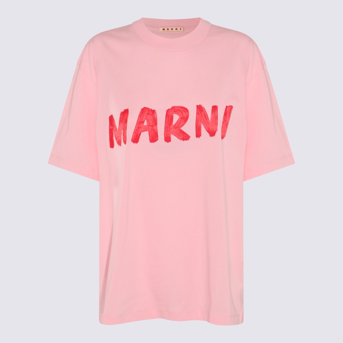 Marni Pink Cotton T-shirt In Cinder Rose