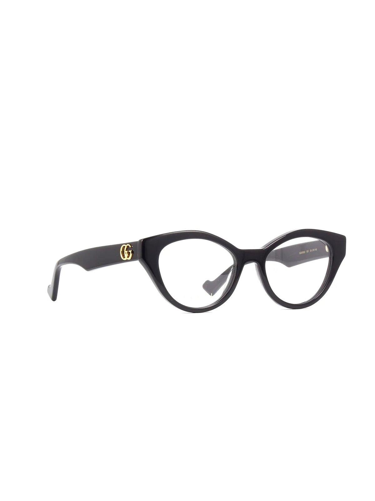 Shop Gucci Cat Eye Frame Glasses In Black-black-transparent