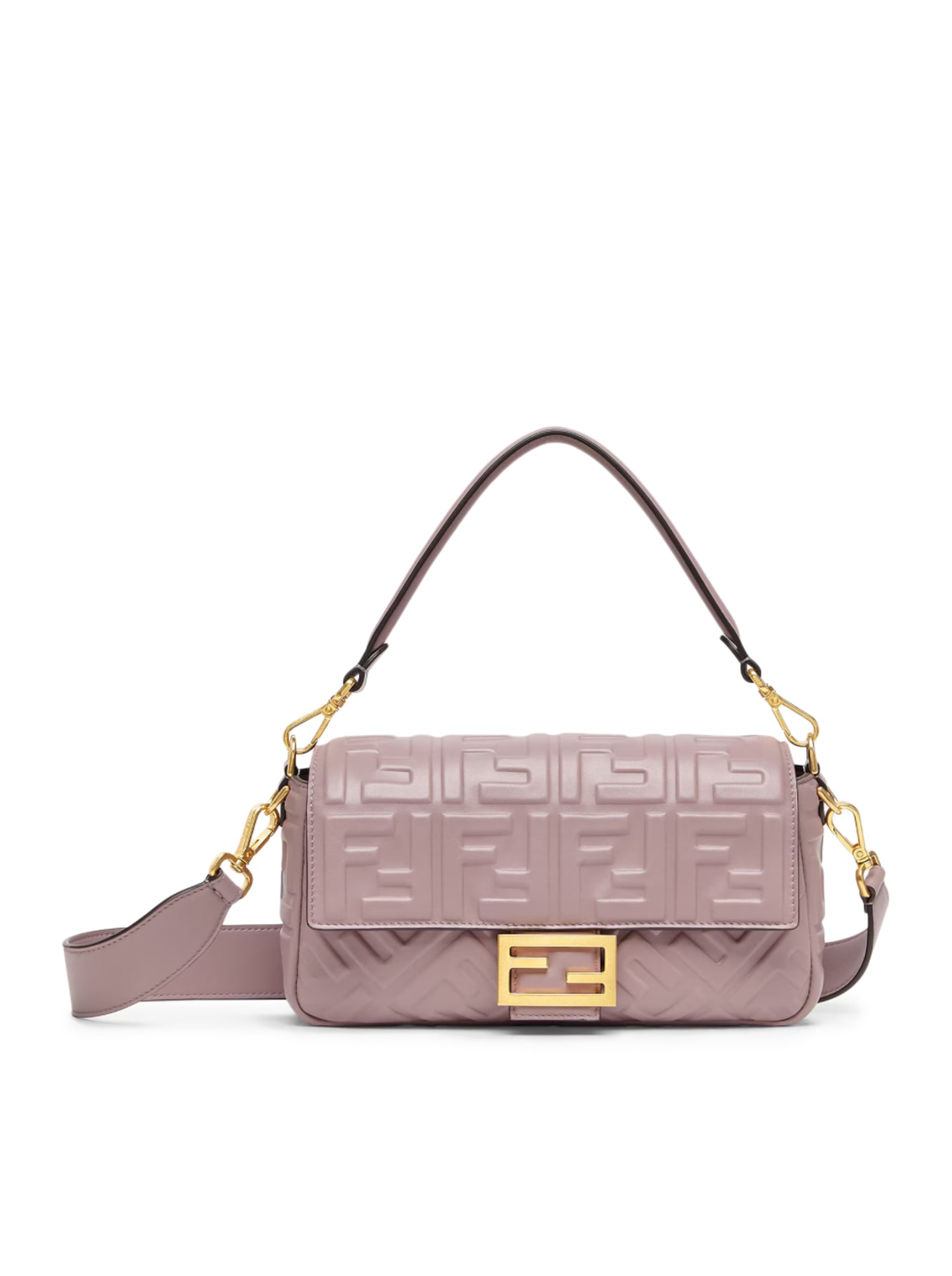 FENDI MAUVE PINK LEATHER BAGUETTE 