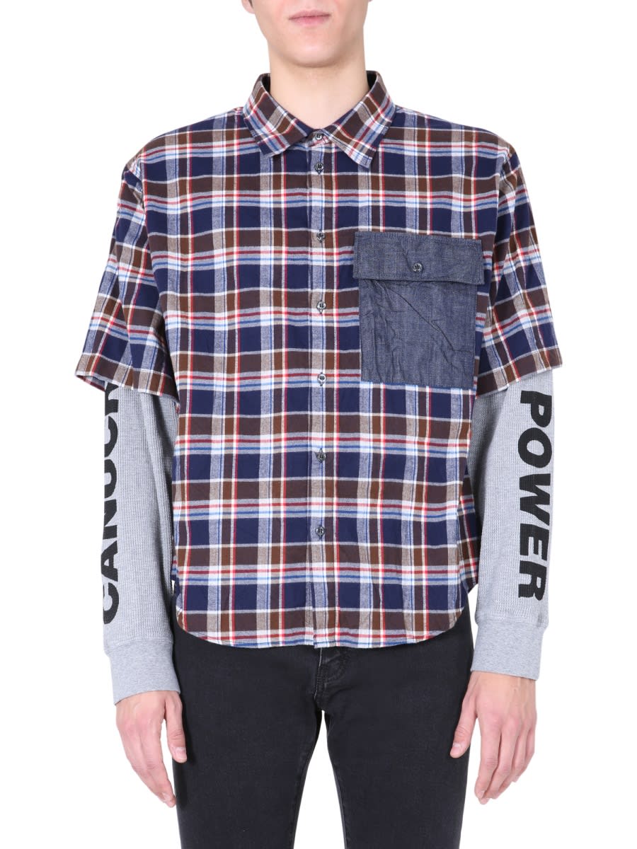 Shop Dsquared2 Shirt With Double Sleeves In Blue
