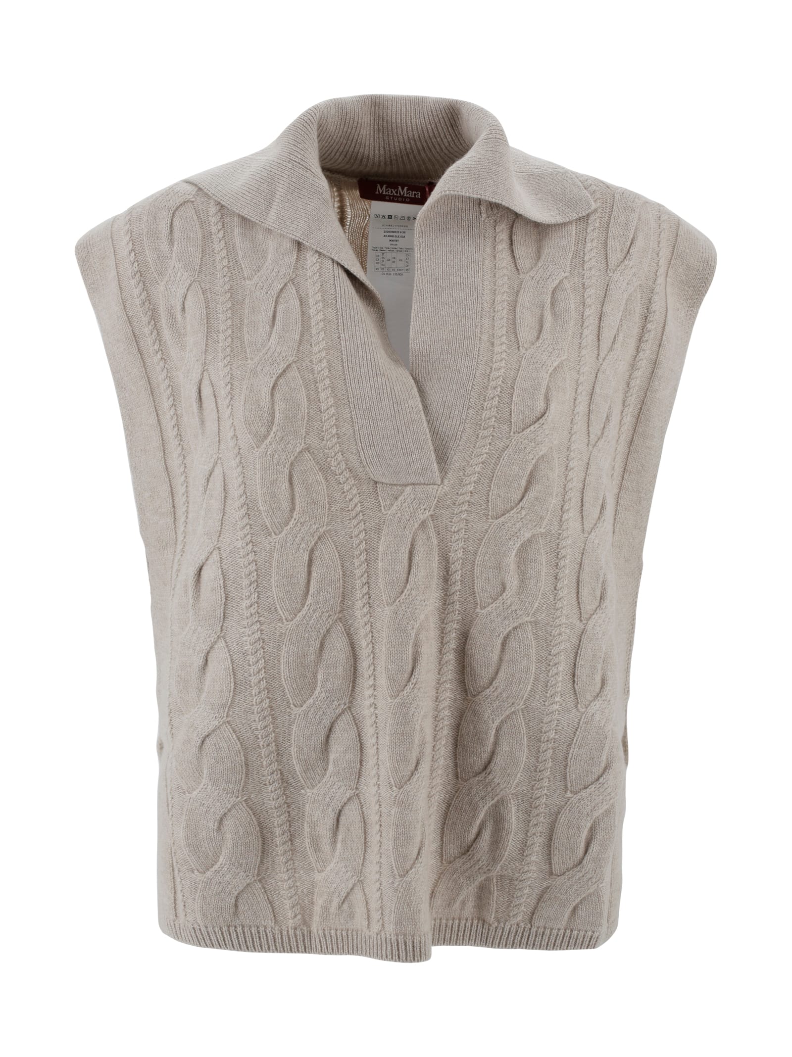 Max Mara Knitted Polo Shirt In Neutral