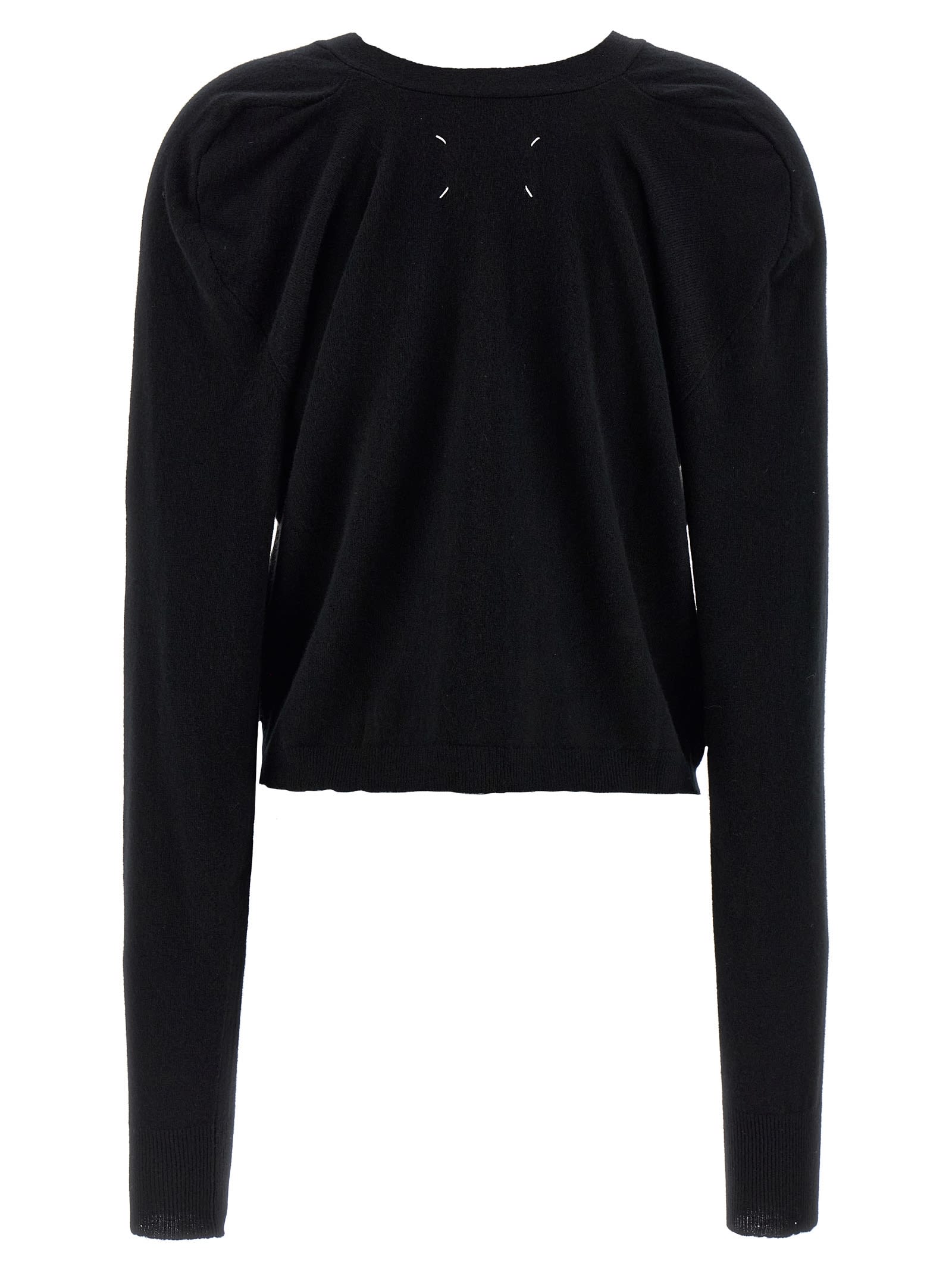Maison Margiela V-neck Cardigan Featuring Patch Pockets In Black