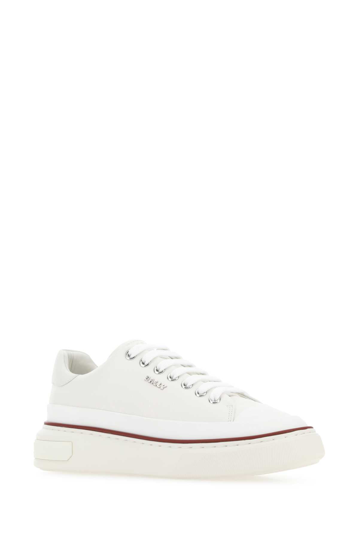 Shop Bally Ivory Leather Maily Sneakers In White
