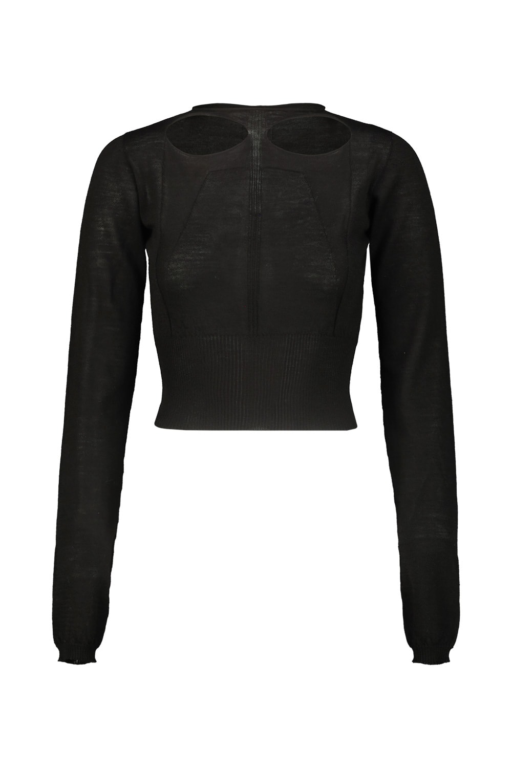 Rick Owens Slashed Ls Cropped Clothing In Black