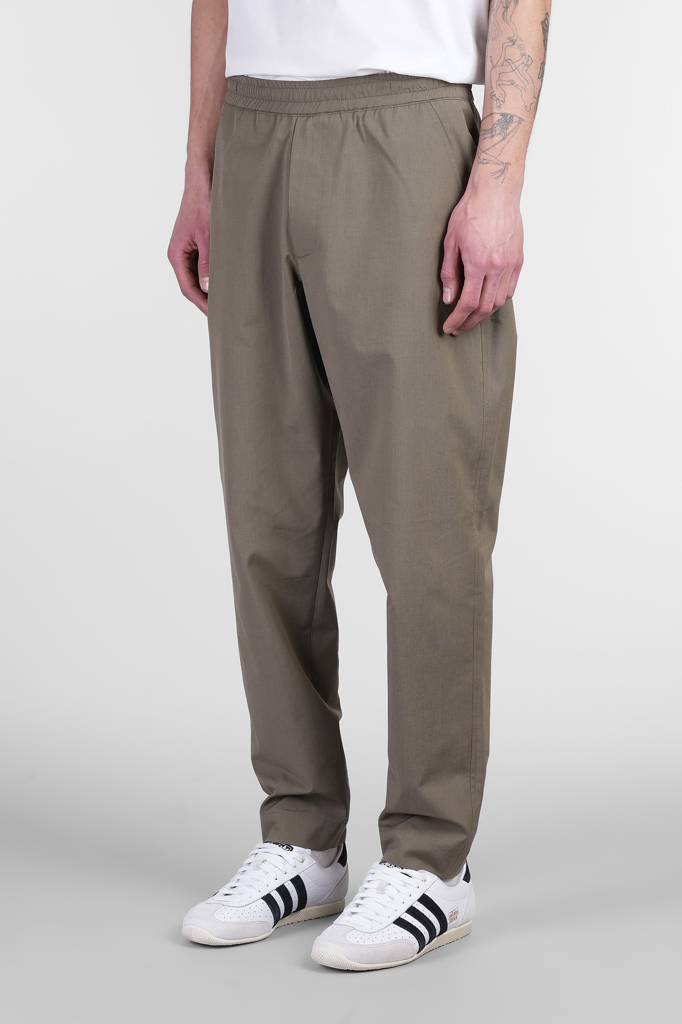 Low Brand George Pants In Green Wool In Green