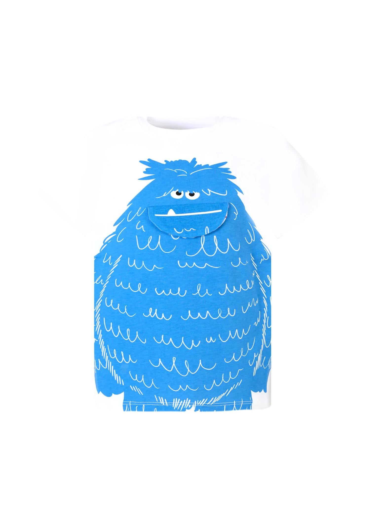 Stella Mccartney White T-shirt For Boy With Yeti Print In White