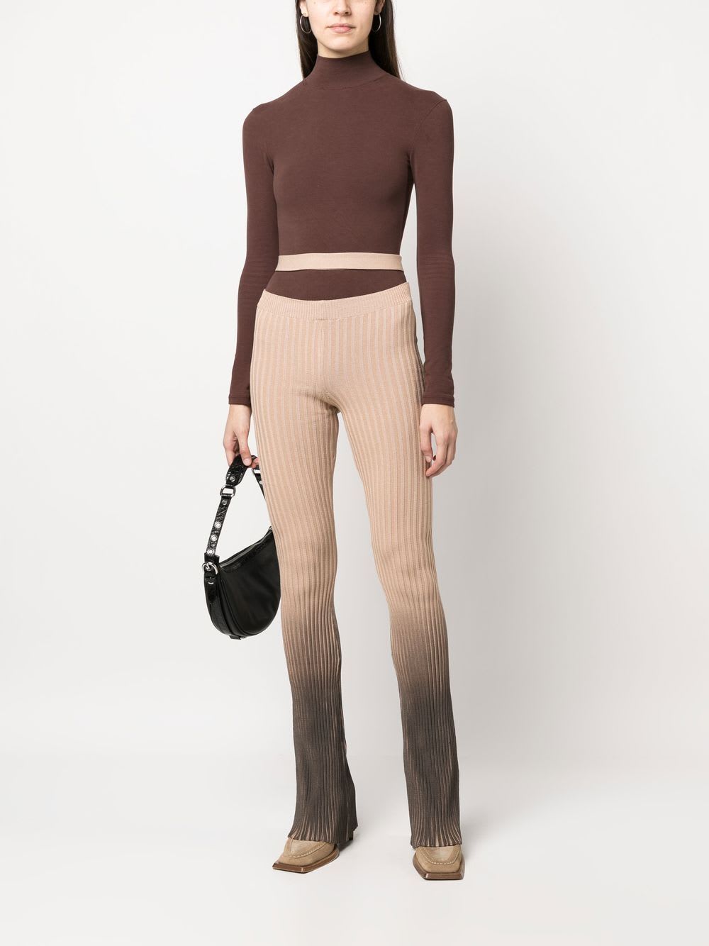 Andreädamo Printed Cut-out Trousers In Neutral