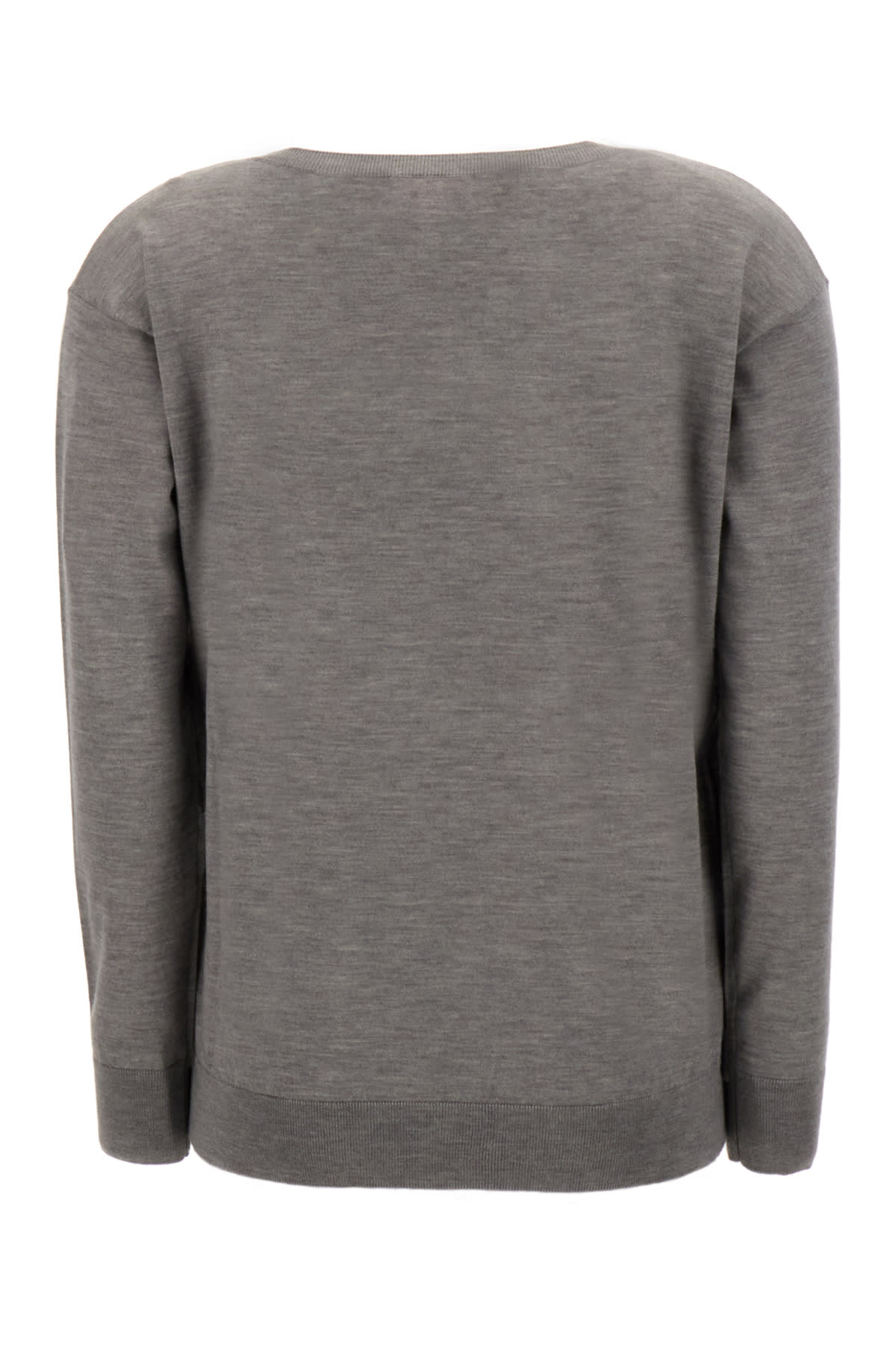 Shop Valentino Melange Grey Cashmere Blend Sweater In 080