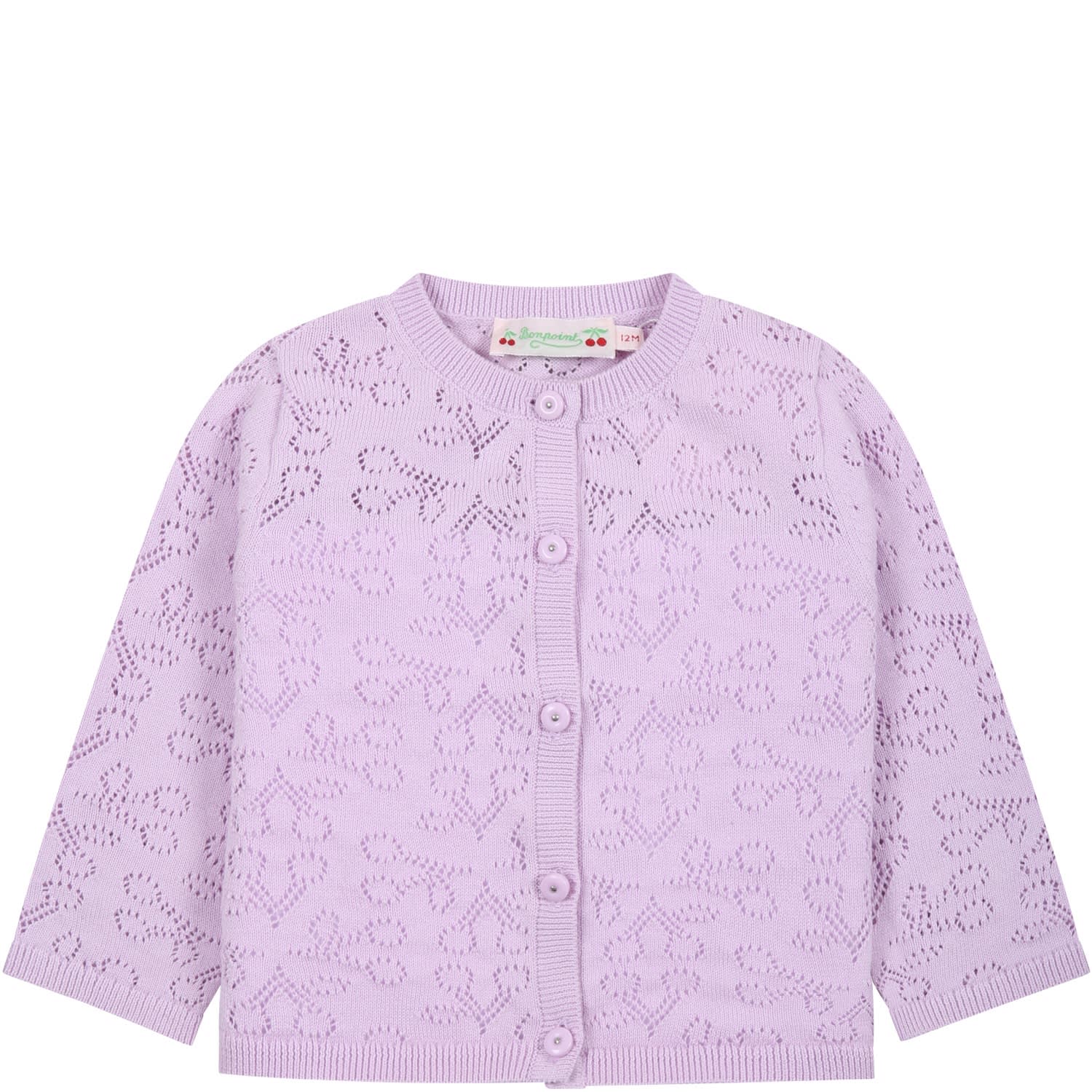 BONPOINT LILIAC CARDIGAN FOR BABY GIRL WITH ICONIC CHERRIES ALL-OVER