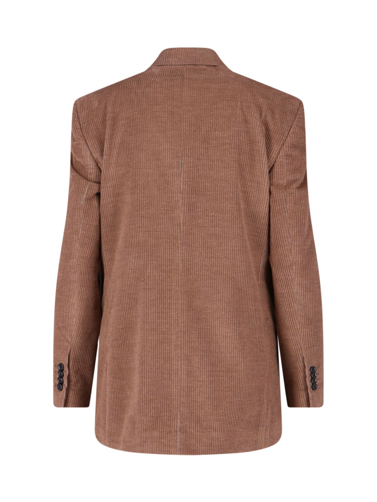 Lardini Corduroy Double-breasted Blazer Notched Lapels In Brown