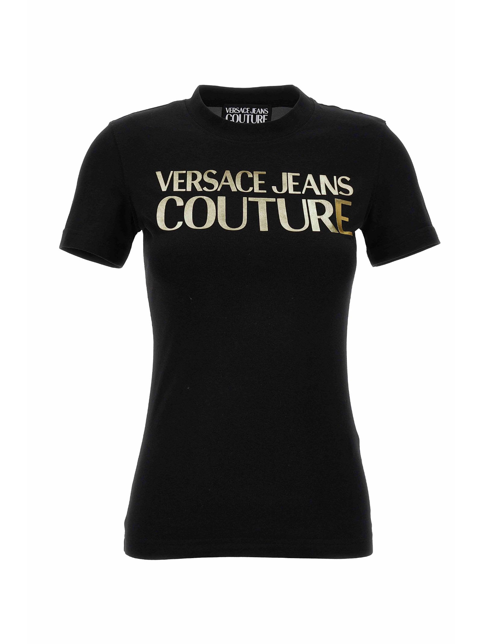 Shop Versace Jeans Couture T-shirt In Black/gold
