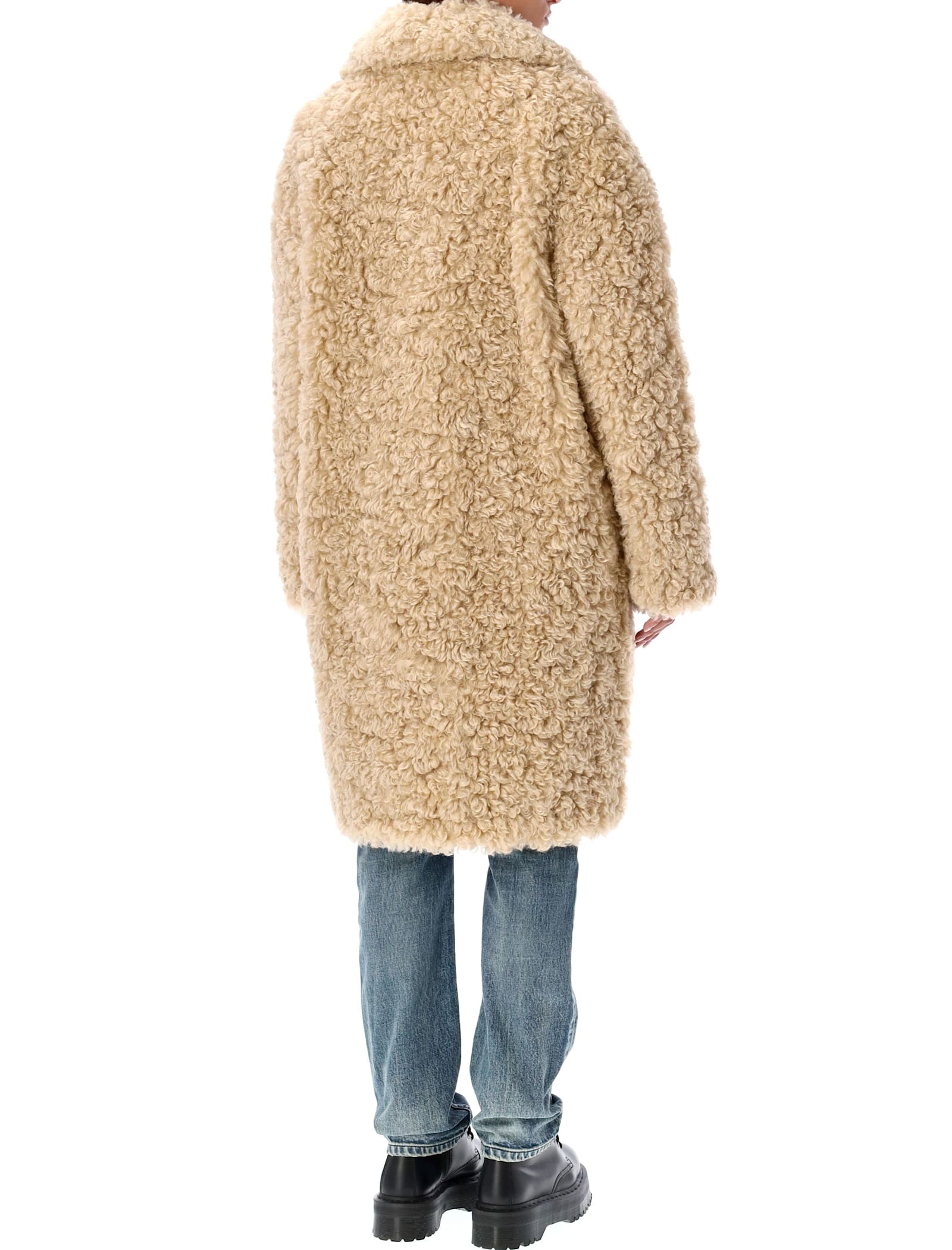 Shop Stand Studio Camille Eco Shearling Jacket In Natural Beige