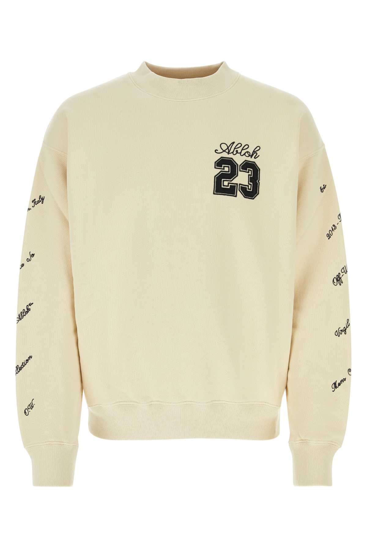 Shop Off-white Sand Cotton Sweatshirt In 0310