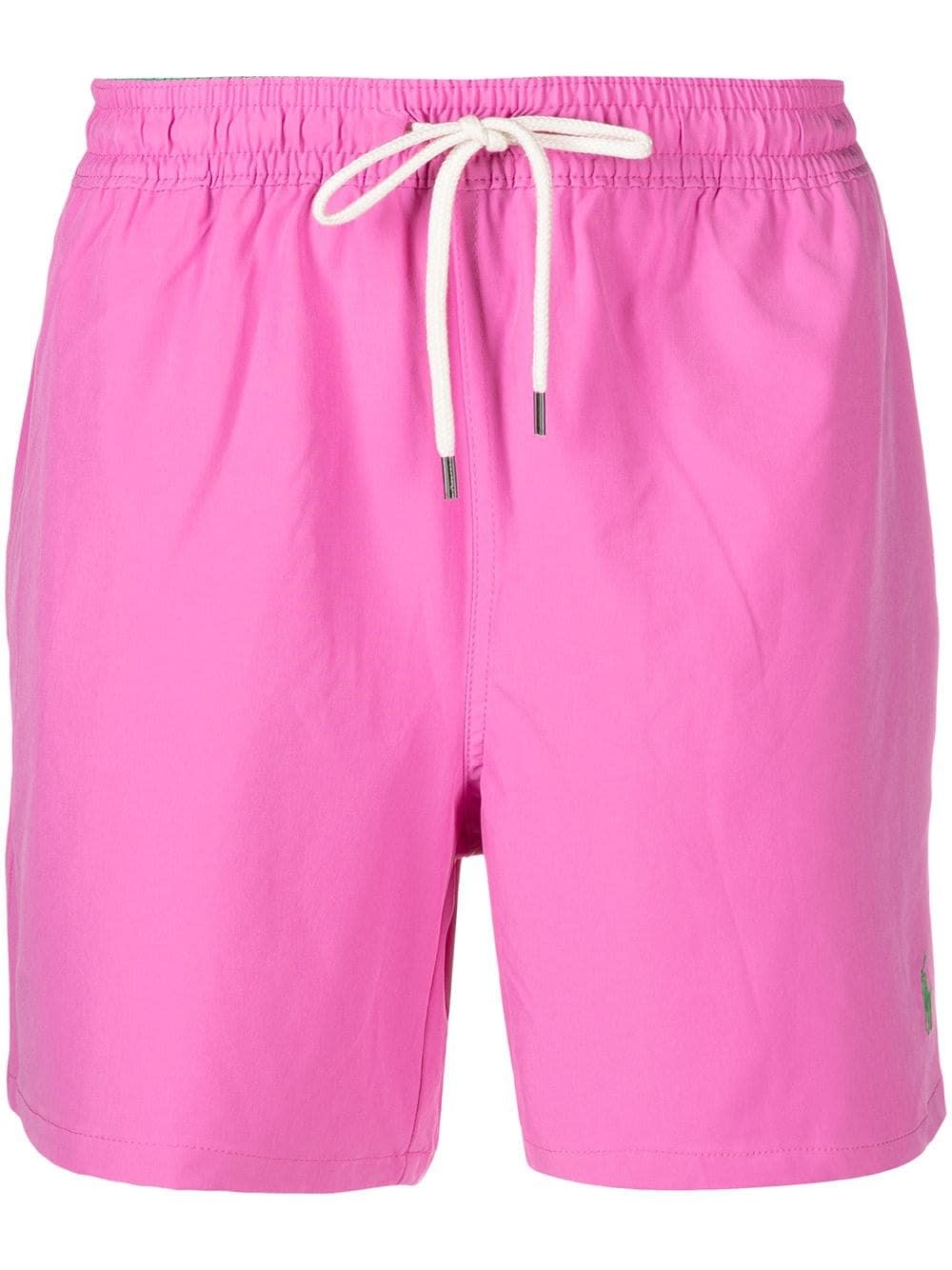 POLO RALPH LAUREN PINK NYLON SWIM SHORTS WITH LOGO,11821437