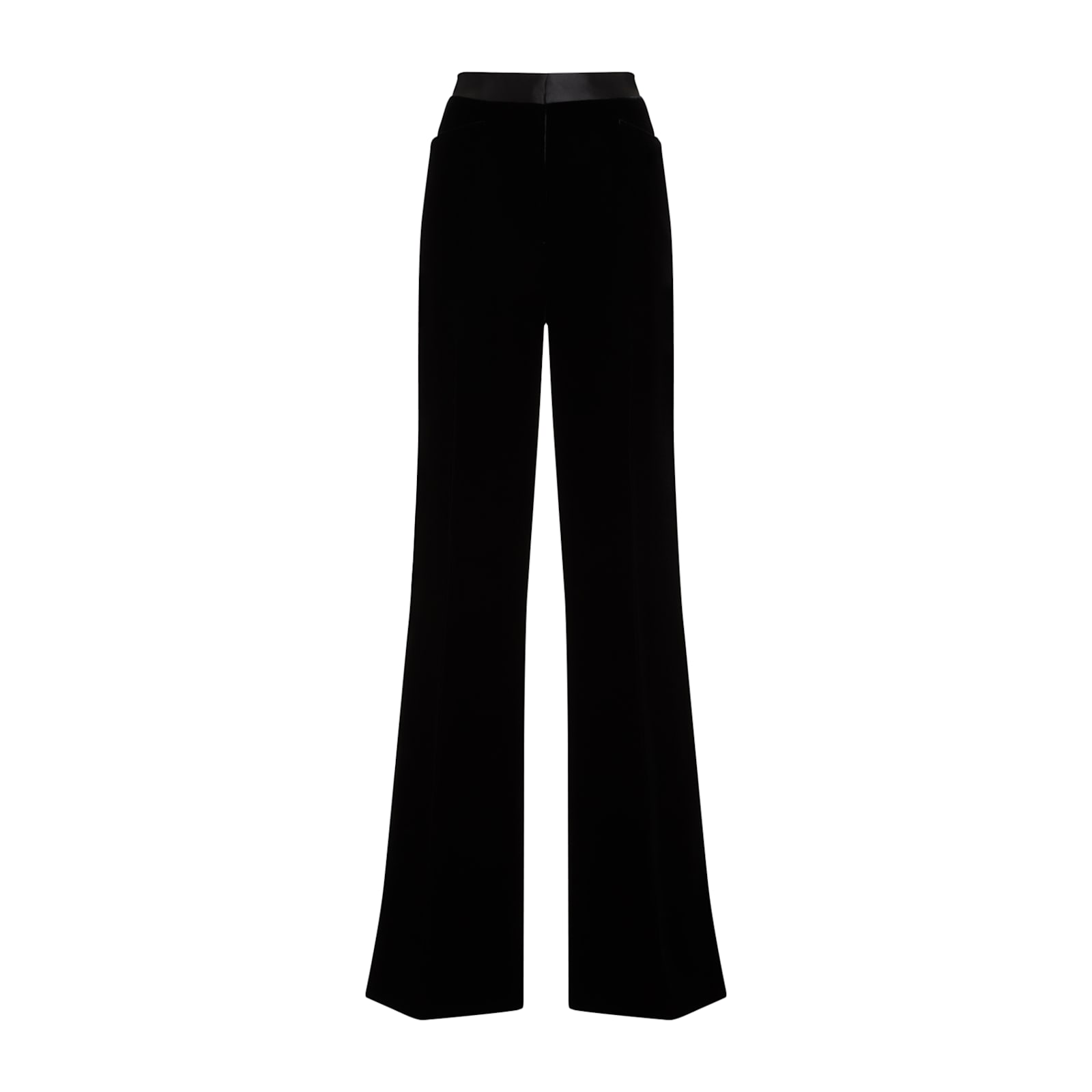 Shop Tom Ford Viscose Velvet Boot Cut Pants In Black