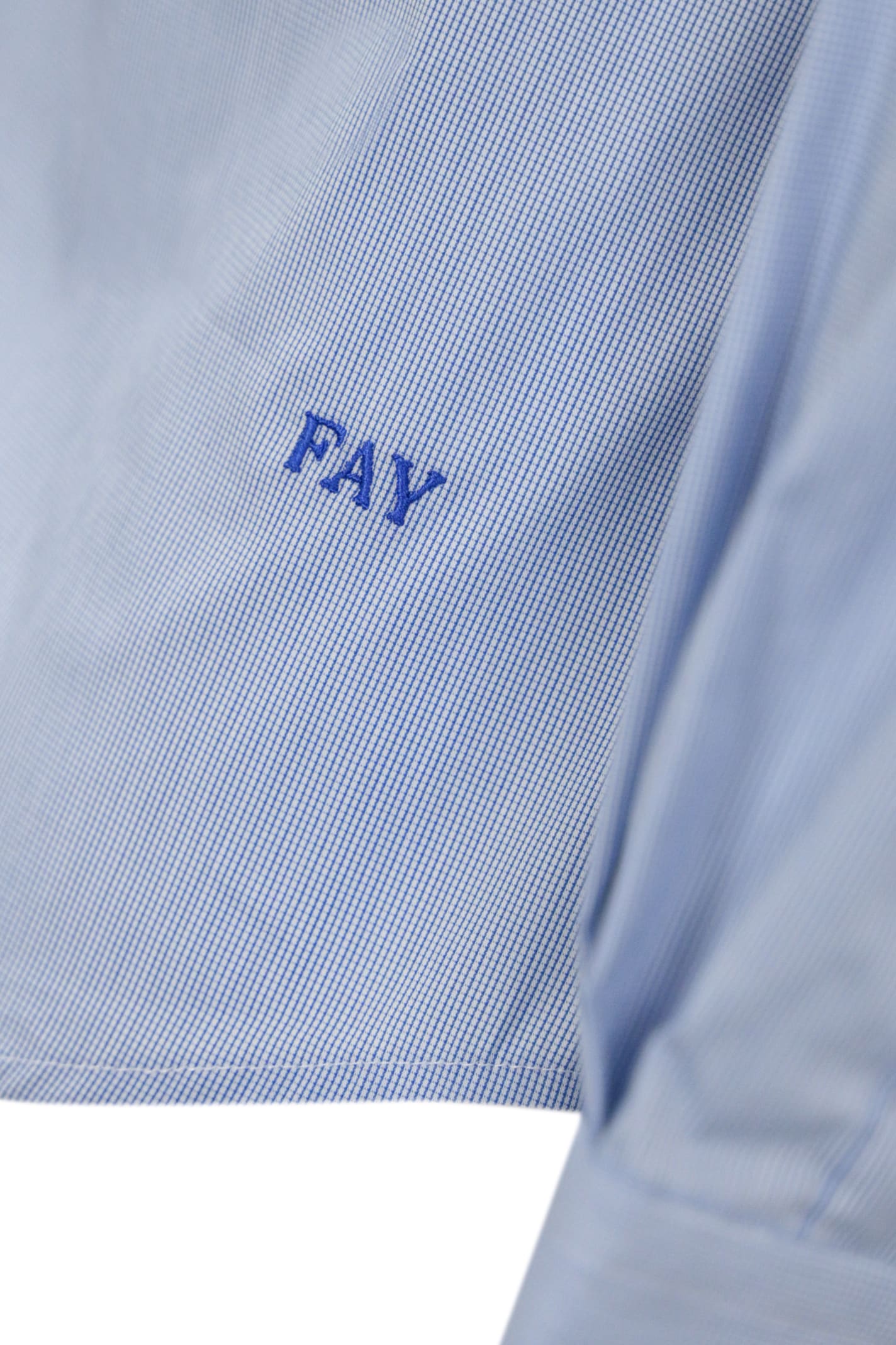 Fay Basic Shirt In Cotton Blend Light Blue