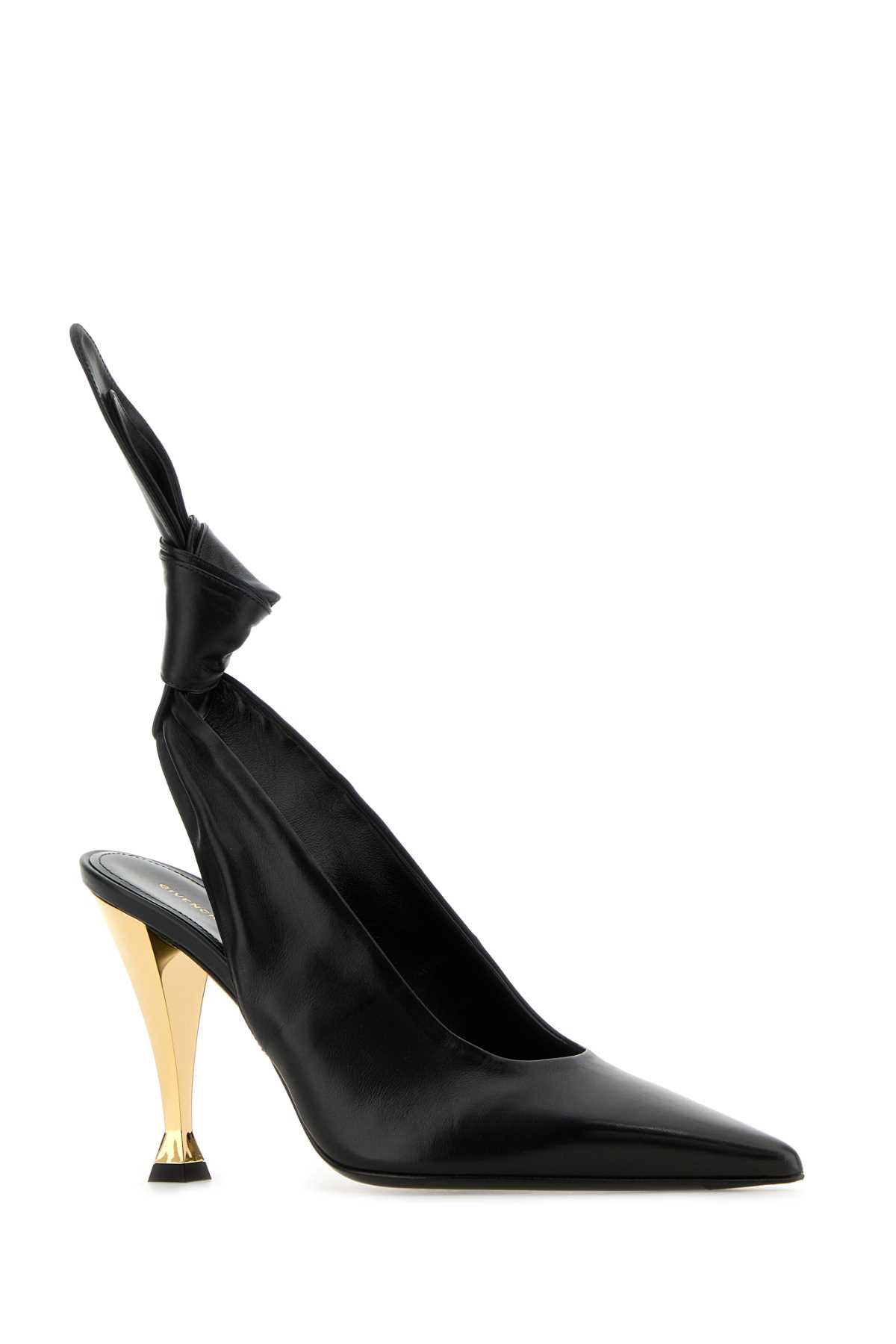 Shop Givenchy Black Nappa Leather Beauw Pumps In Black/golden