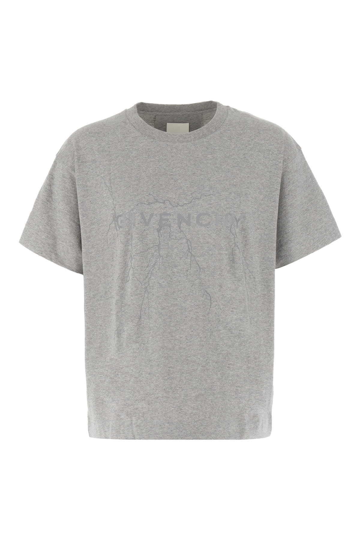 Givenchy Melange Grey Cotton T-shirt In Gray