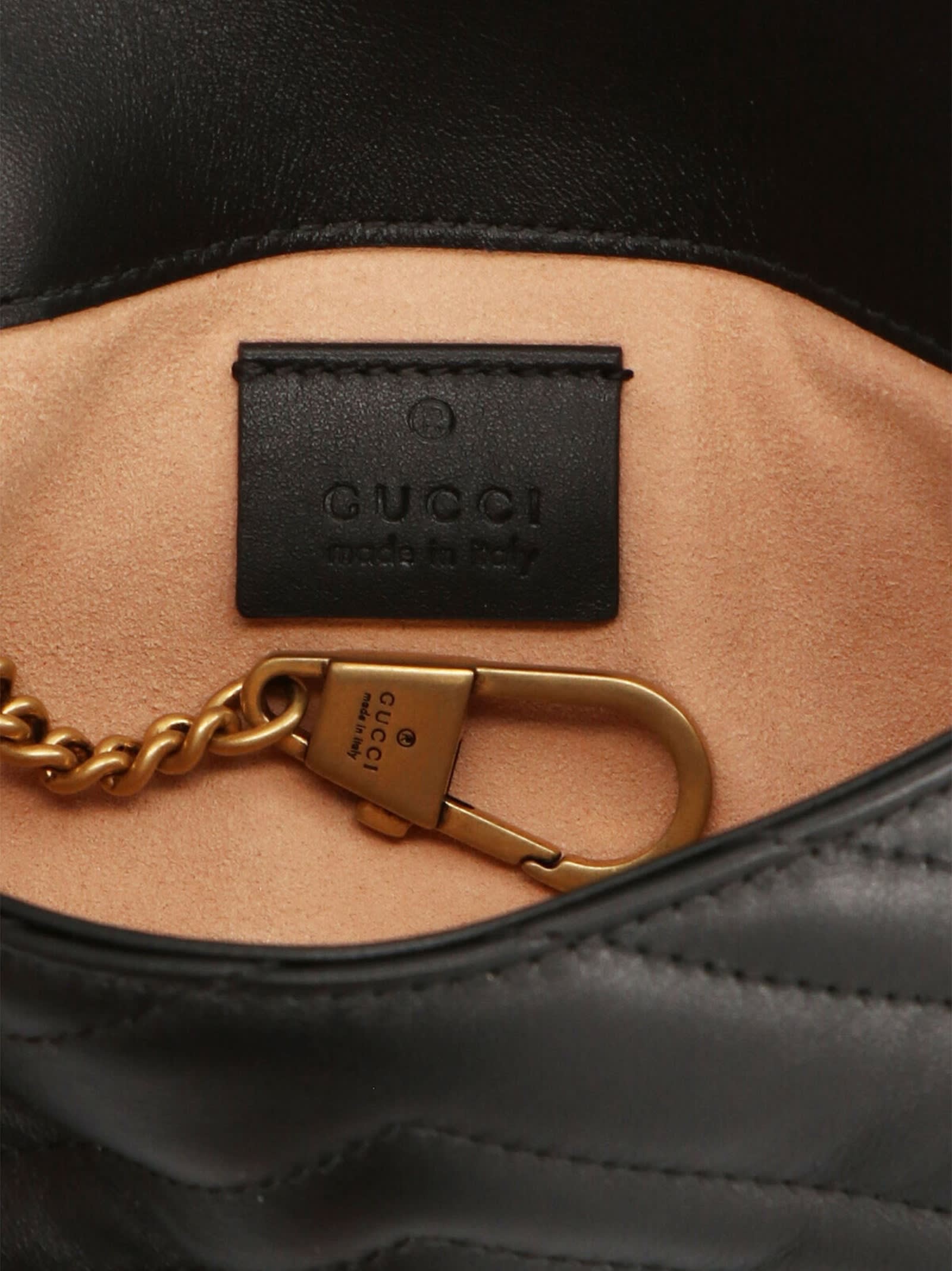 Gucci Gg Marmont Mini Crossbody Bag In Black