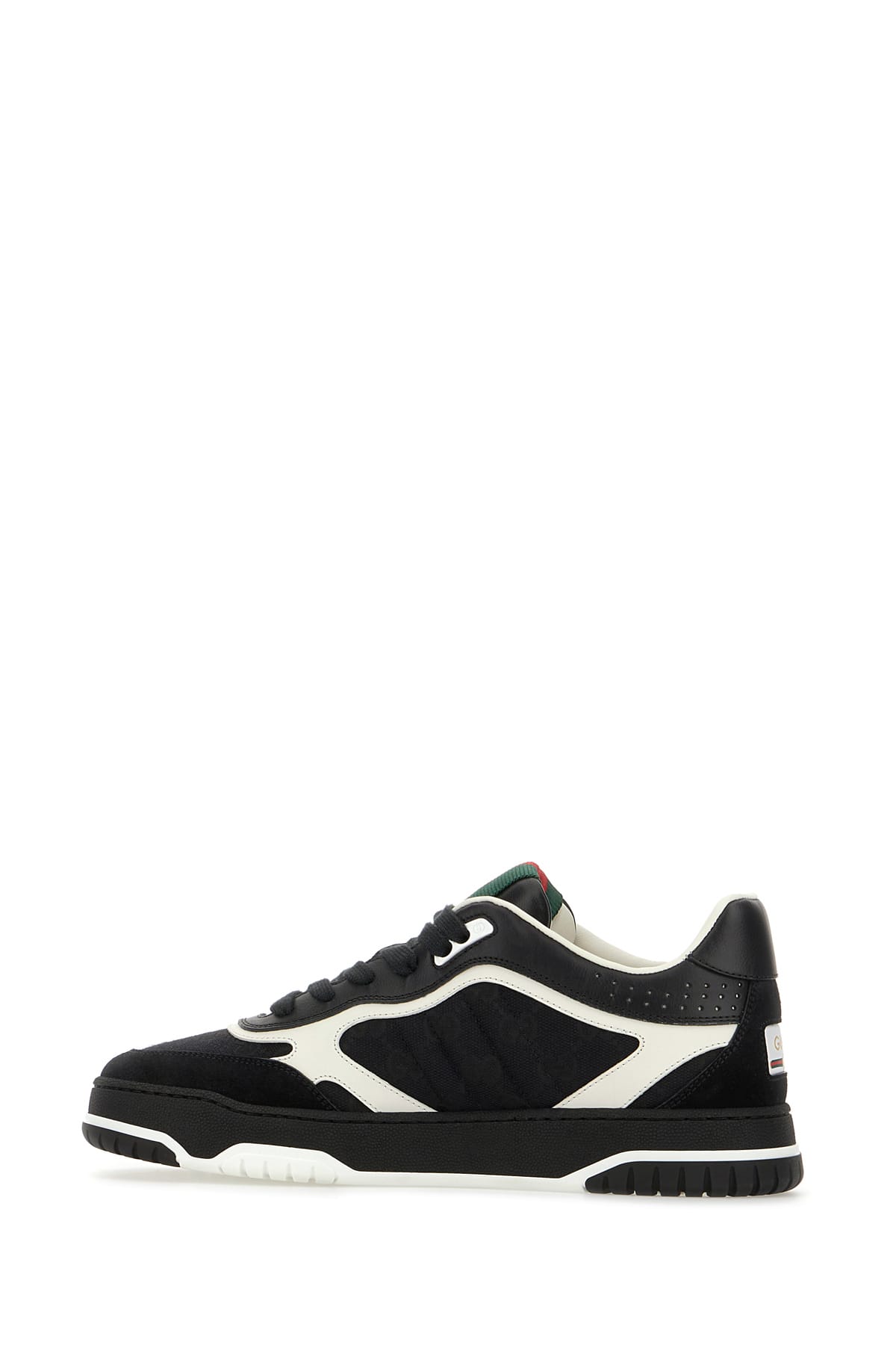 GUCCI TWO-TONE SUEDE AND FABRIC RE-WEB SNEAKERS