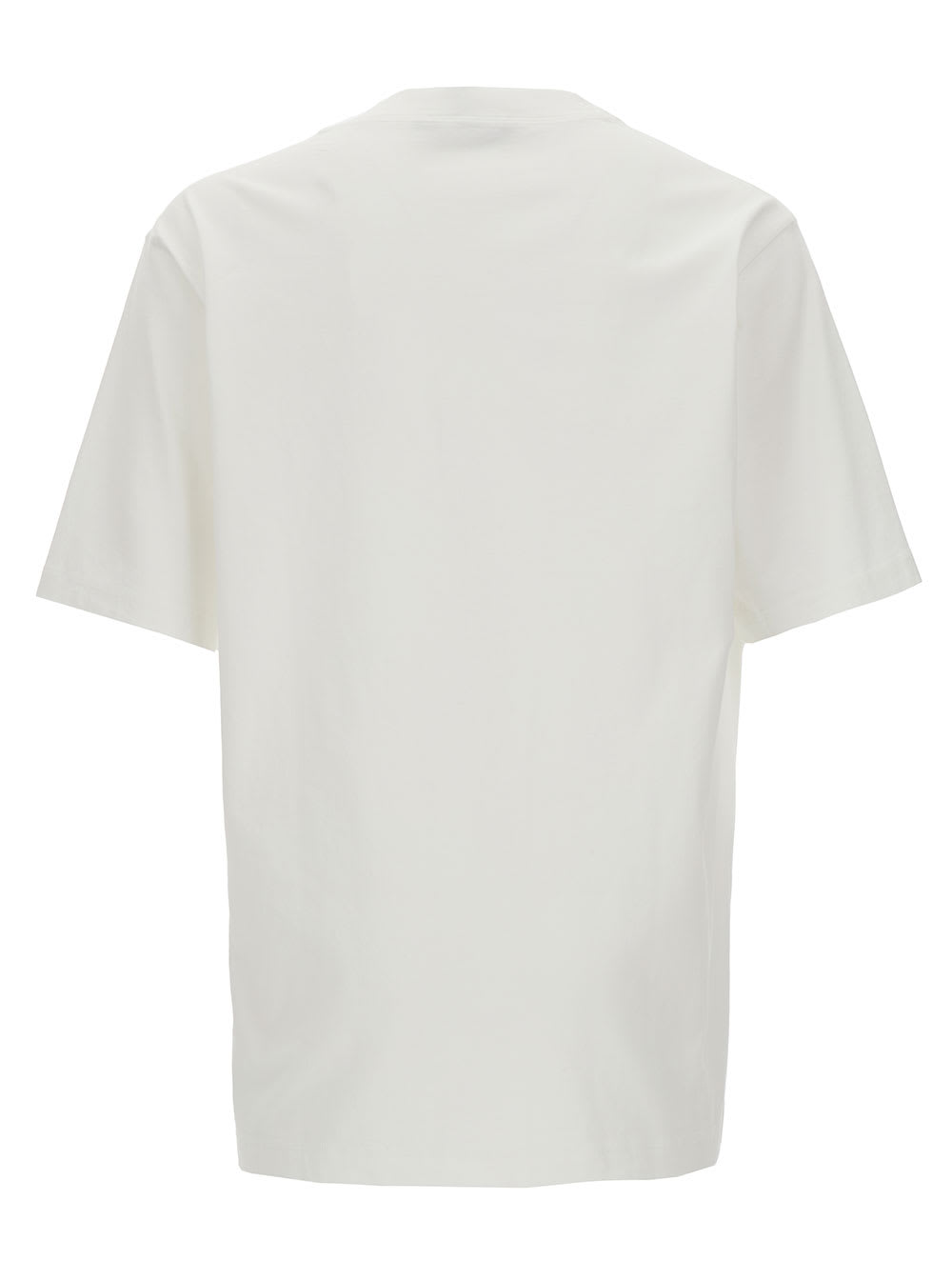 Shop Dolce & Gabbana Oversized White T-shirt With Branded Anchor Print In Cotton Man