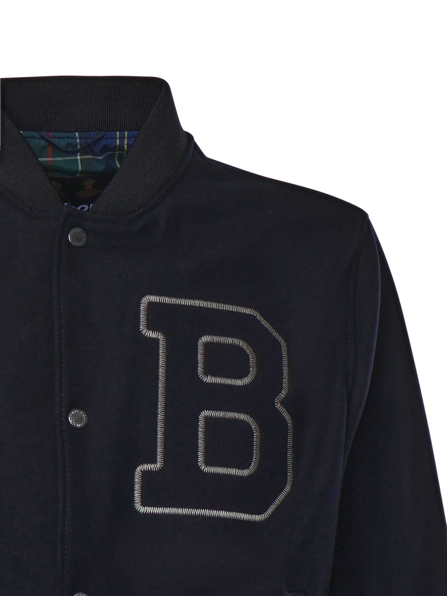 Barbour Logo-detail Bomber Jacket In Black