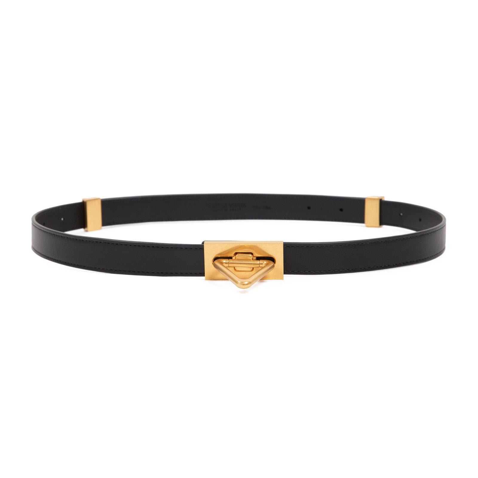 Shop Bottega Veneta Triangle Buckle Belt In Black