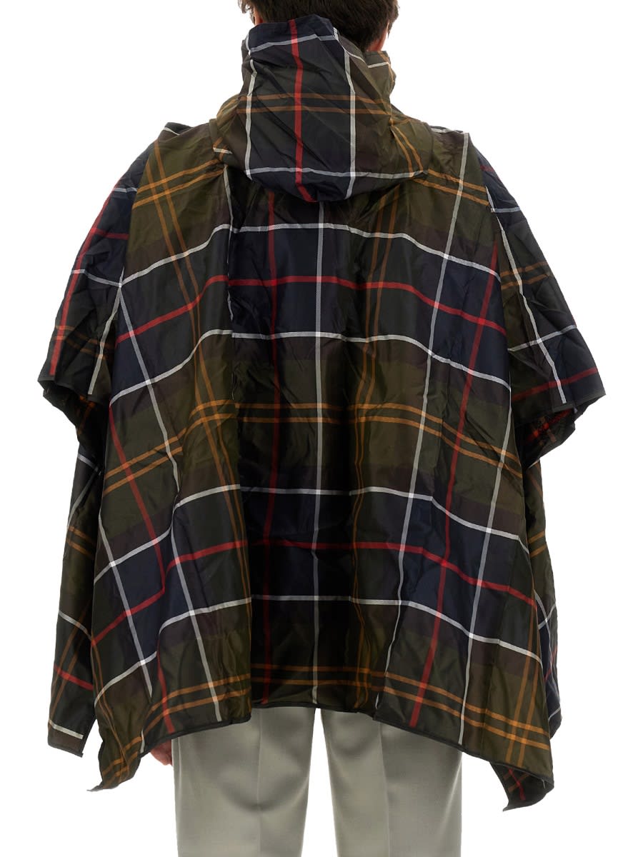 Barbour Poncho With Tartan Pattern In Brown