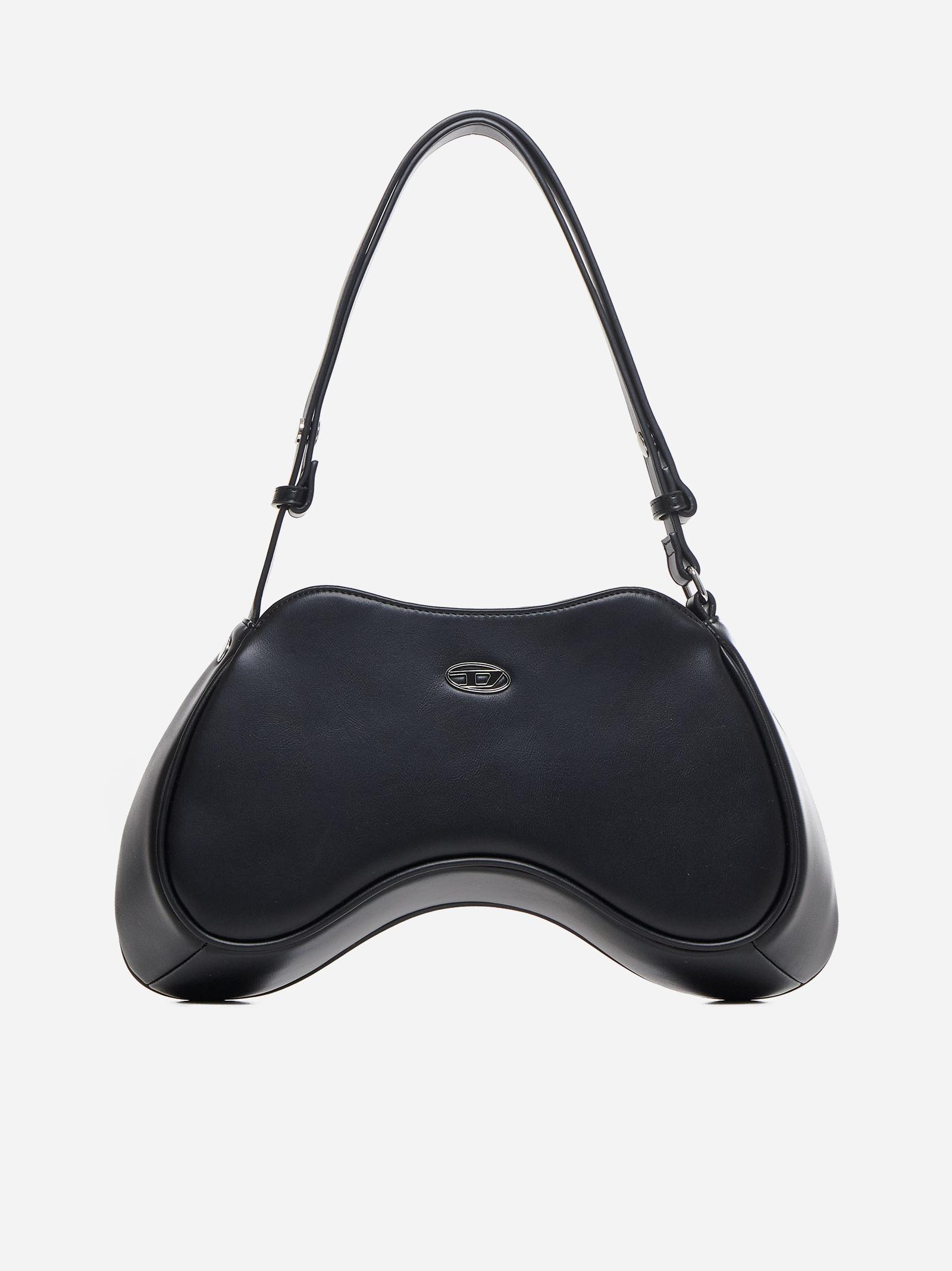 Shop Diesel Play Leather Shoulder Bag T-ilon In Black