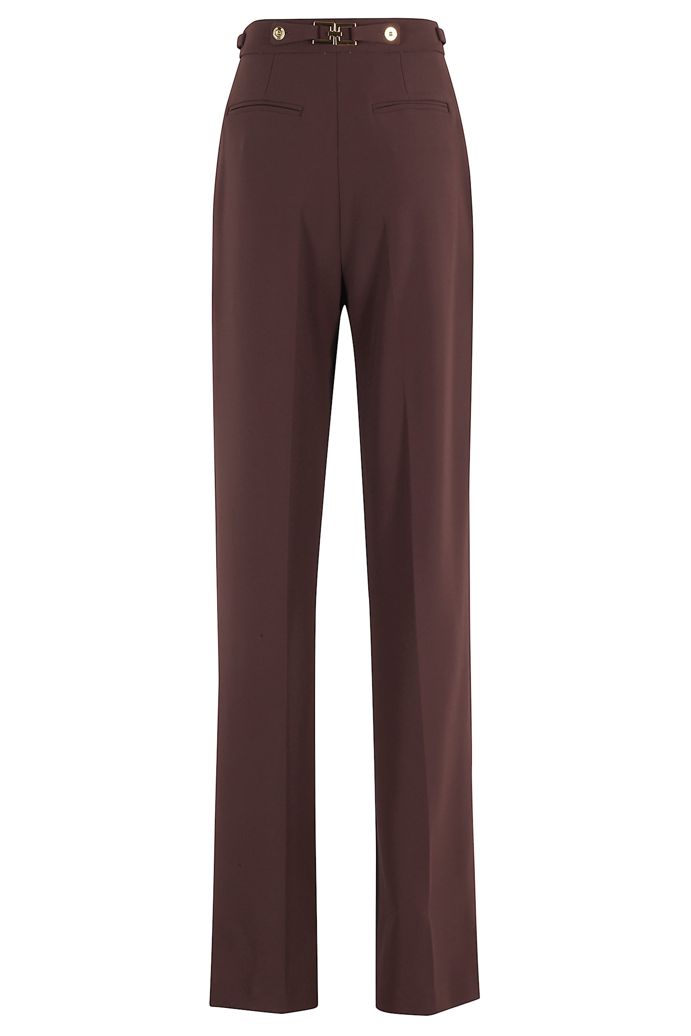 Elisabetta Franchi Bordeaux Wide-leg Trousers With Tailored Front Pleats In Multi