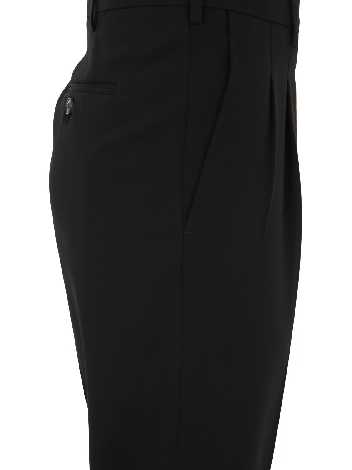 Shop Giorgio Armani Two Pences Trousers In Black