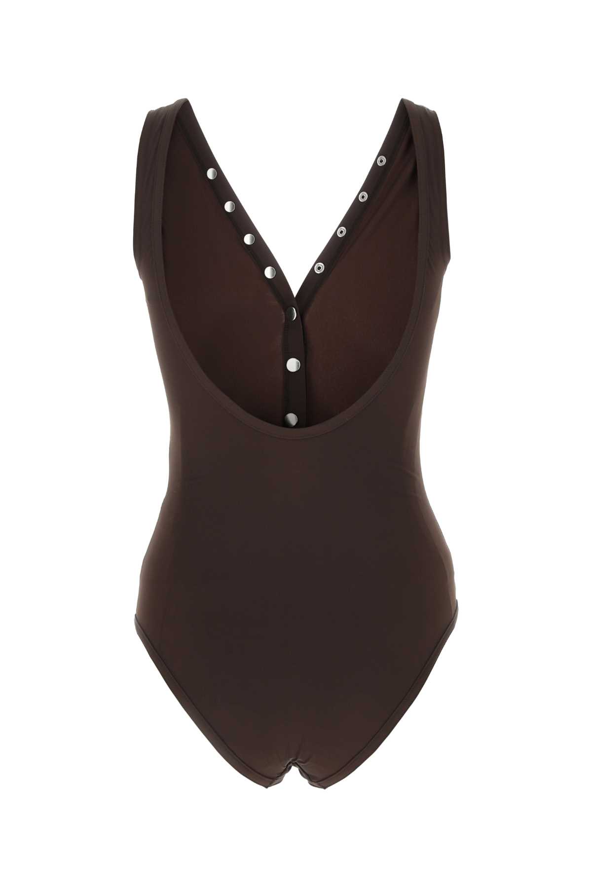 Bottega Veneta Chocolate Stretch Nylon Swimsuit In 2178