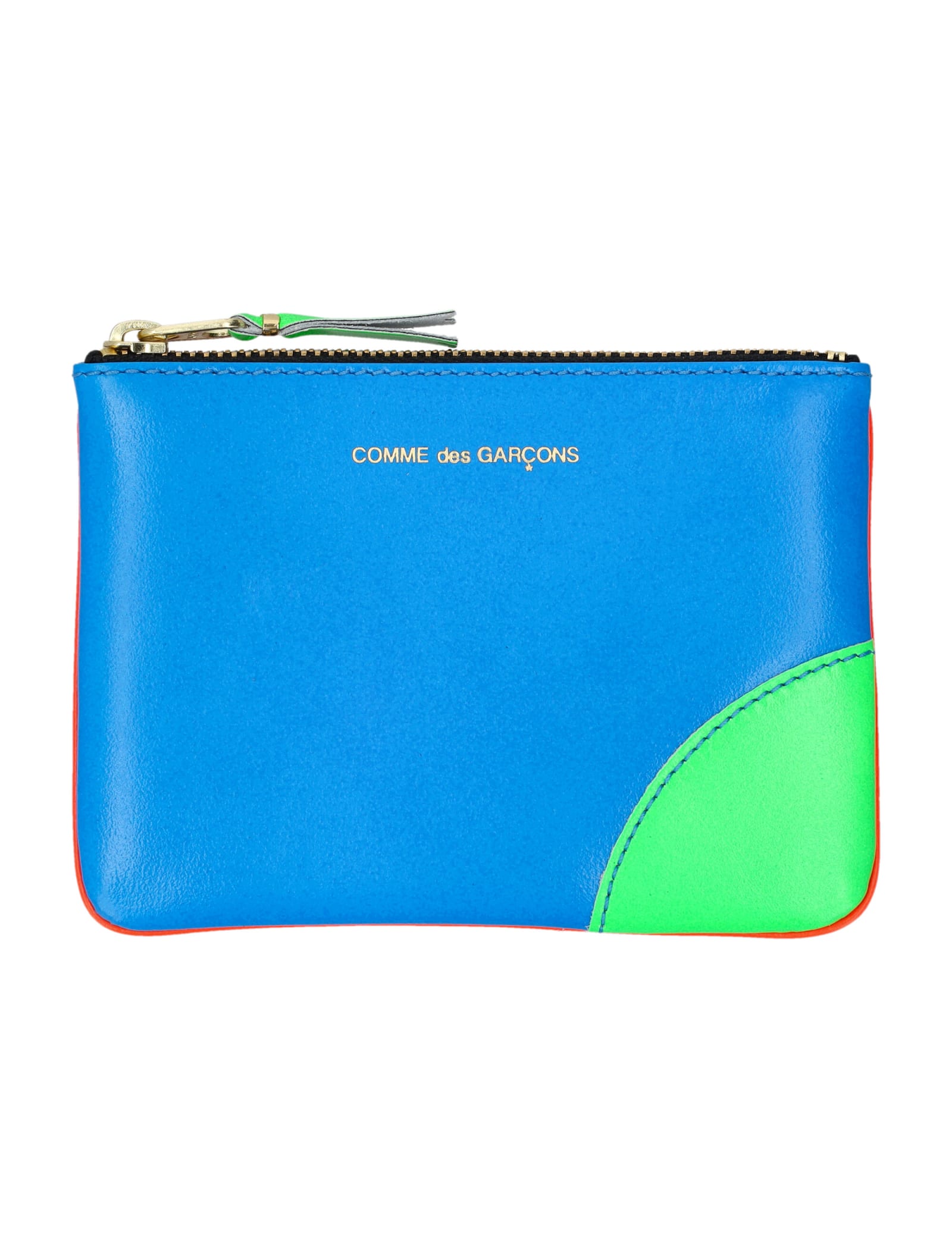 Shop Comme Des Garçons Super Fluo Wallet In Blue Orange