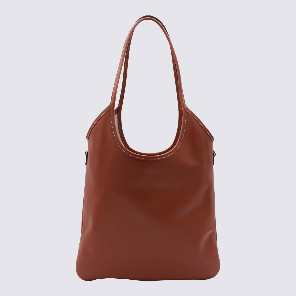 Miu Miu Rust Leather Ivy Tote Bag In Brown