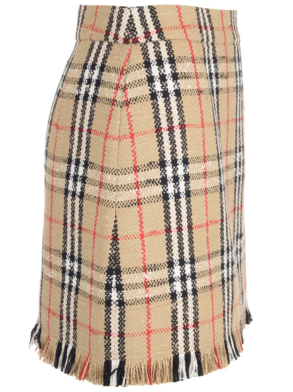 Burberry Catia Check Cotton Blend Mini Skirt In Beige