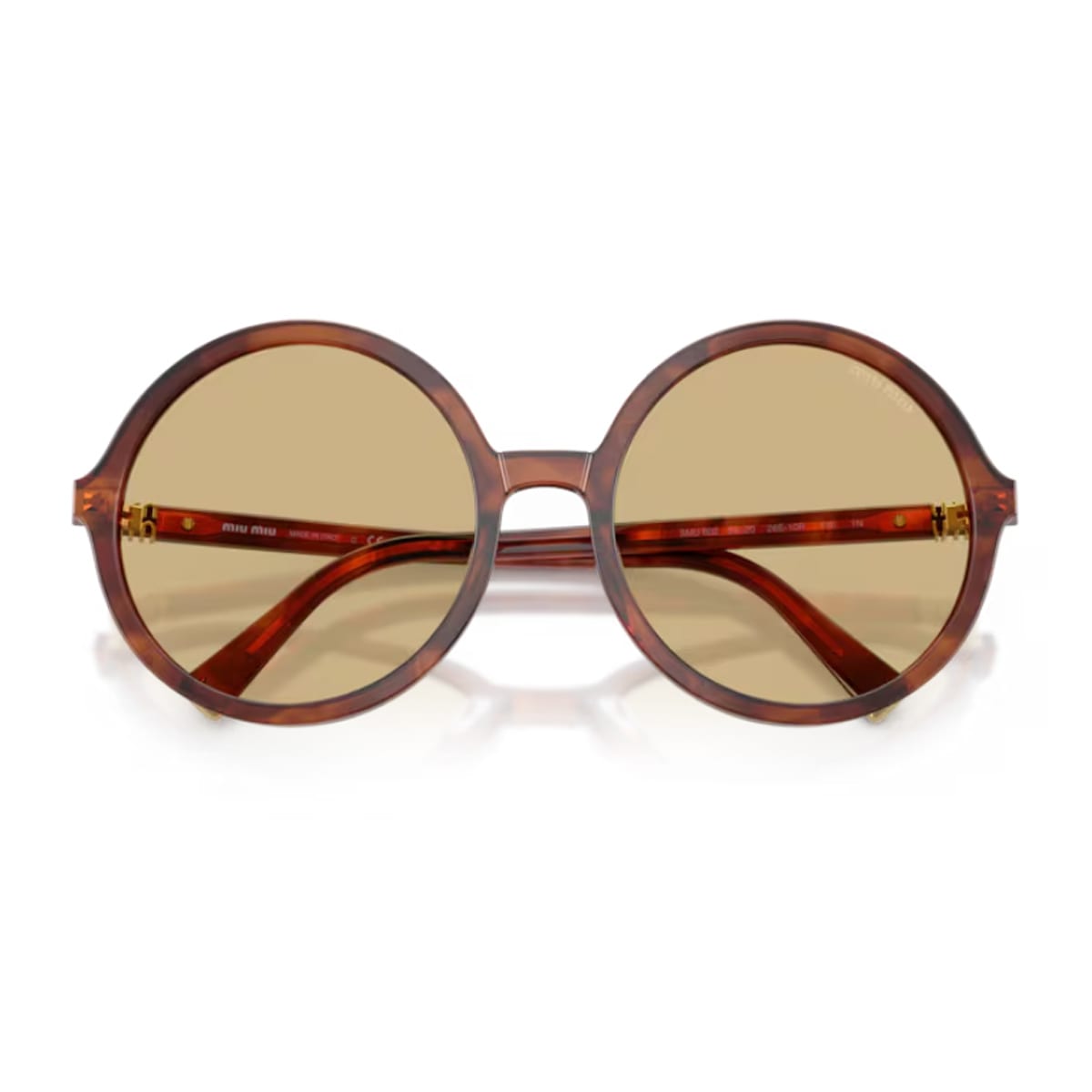 Miu Miu 0mu B02s Miu Regard 26e10r Tabacco Striato Sunglasses In Brown