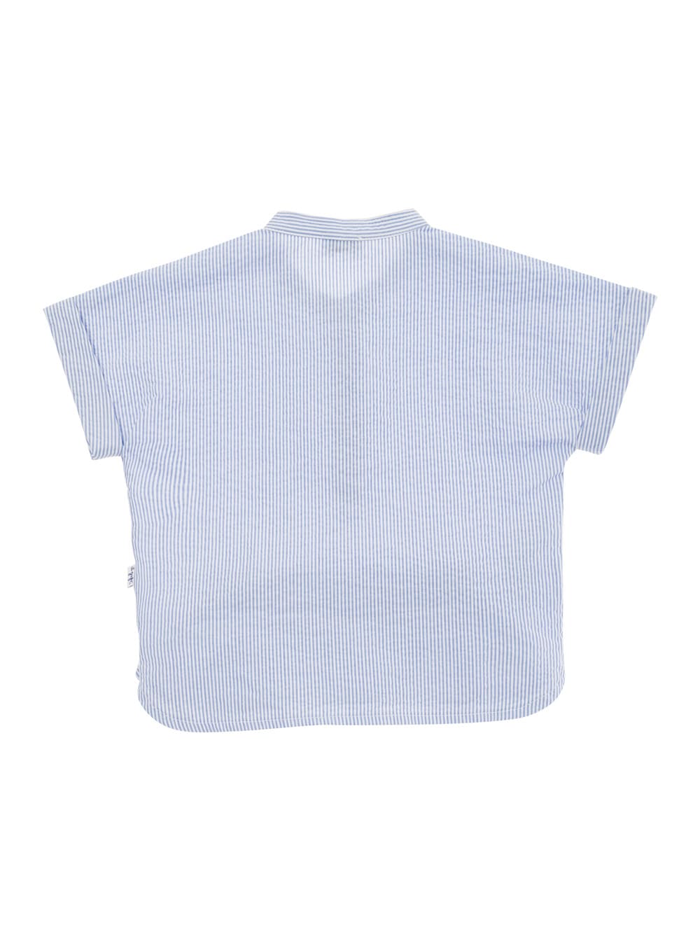 Shop Il Gufo Light Blue And White Shirt And Pants Set In Stretch Cotton Baby In Multicolor