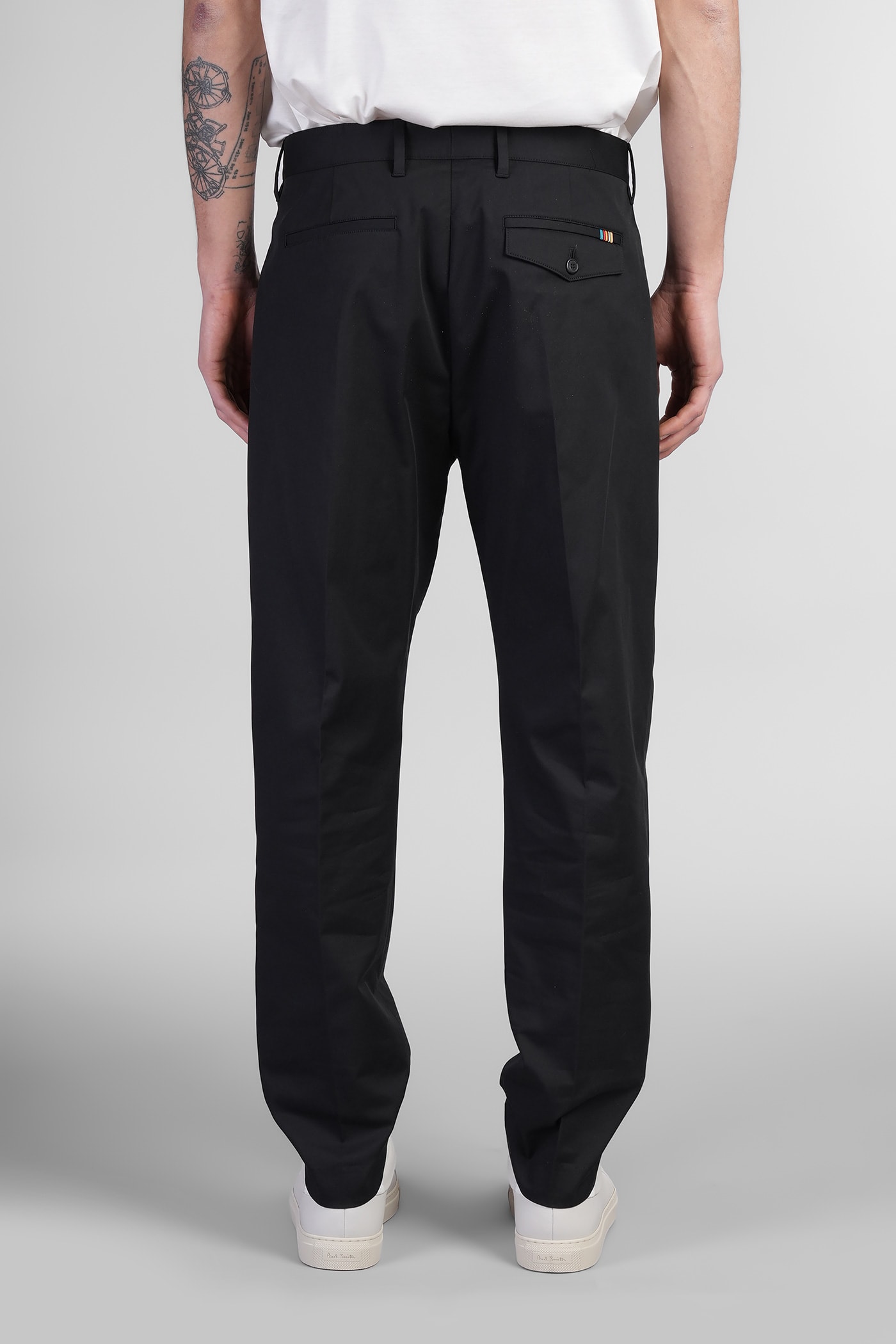 PAUL SMITH PANTS IN BLACK COTTON