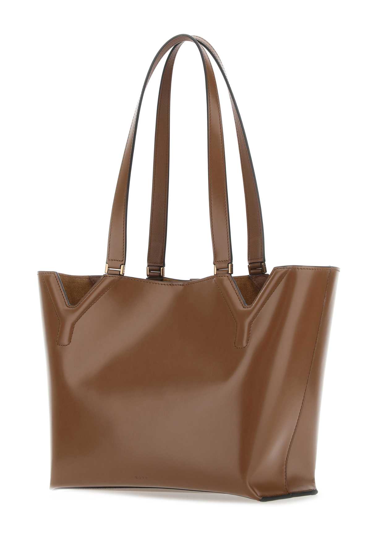 Shop Boyy Brown Leather Yy West Shoulder Bag In Cuoio