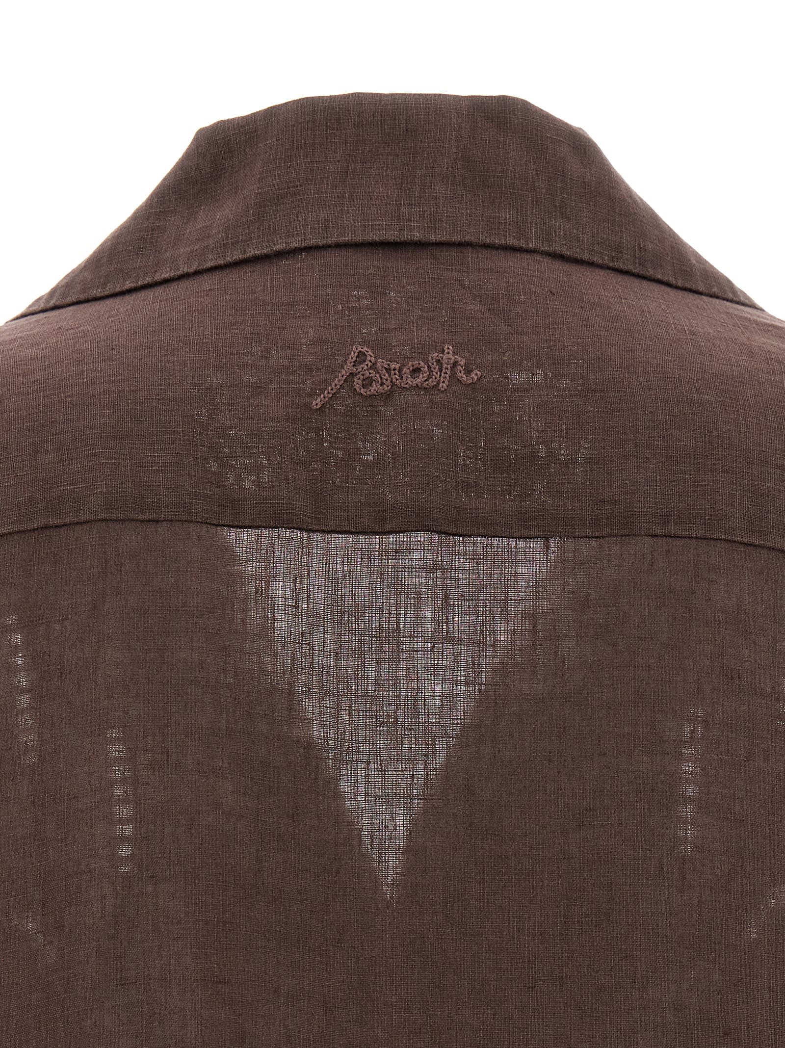 Shop P.a.r.o.s.h Beach Shirt In Brown