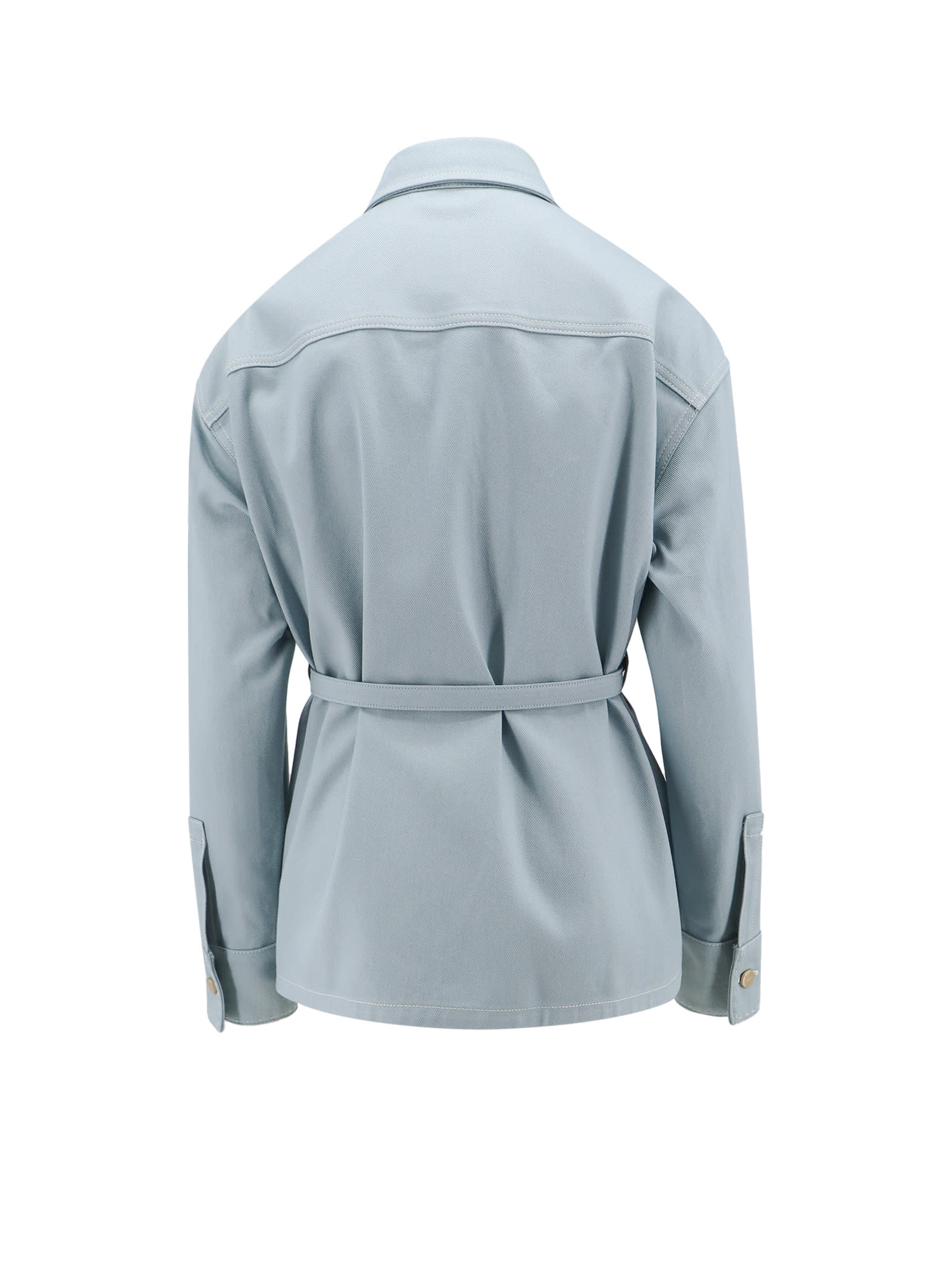Shop Fendi Jacket In Pale Blue