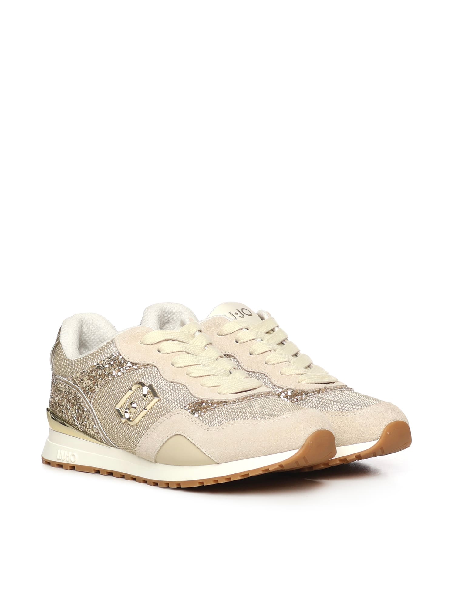 Liu •jo Glitter And Mesh Sneakers In Multi