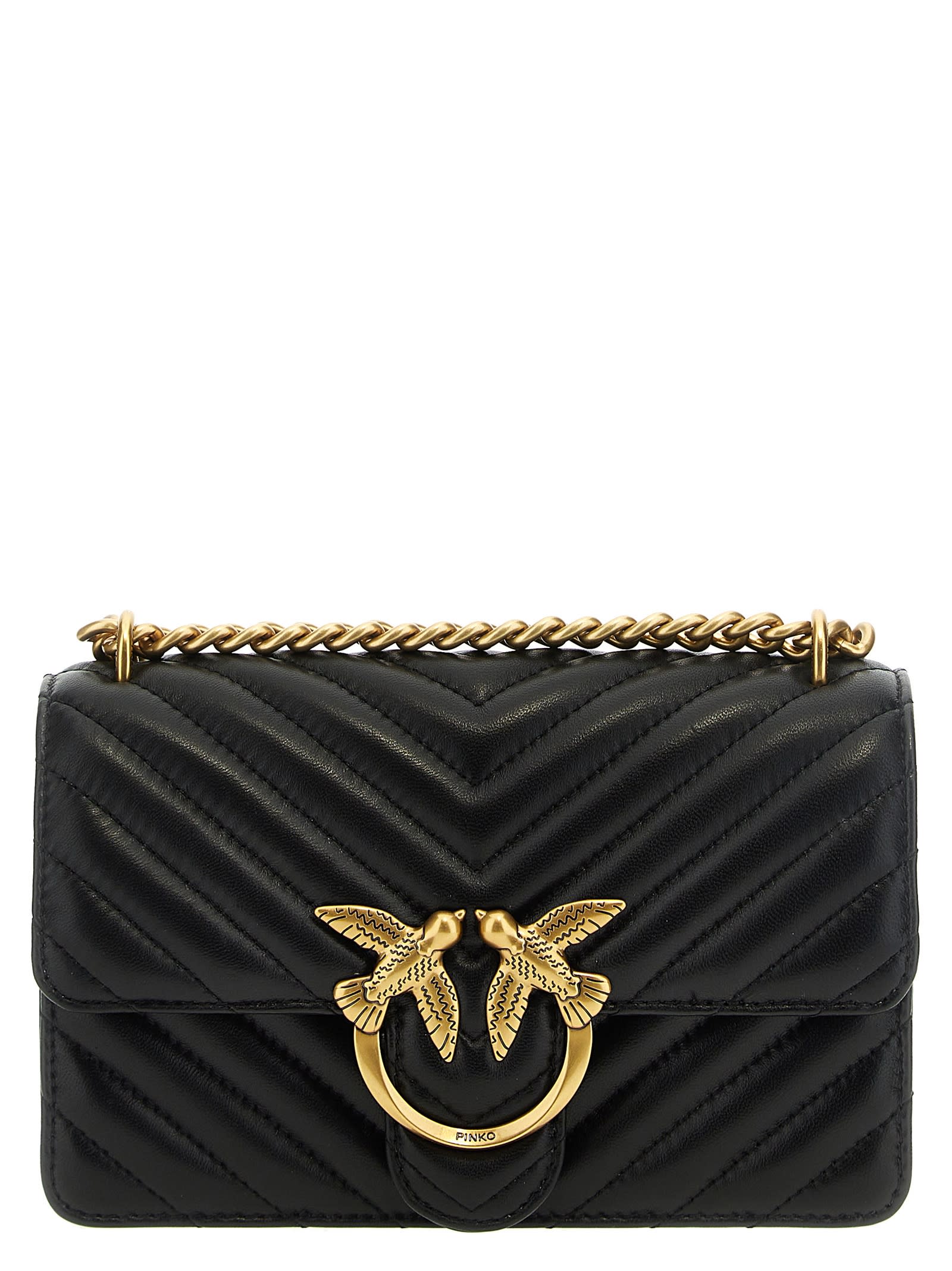 Shop Pinko Mini Love Bag One Crossbody Bag In Black